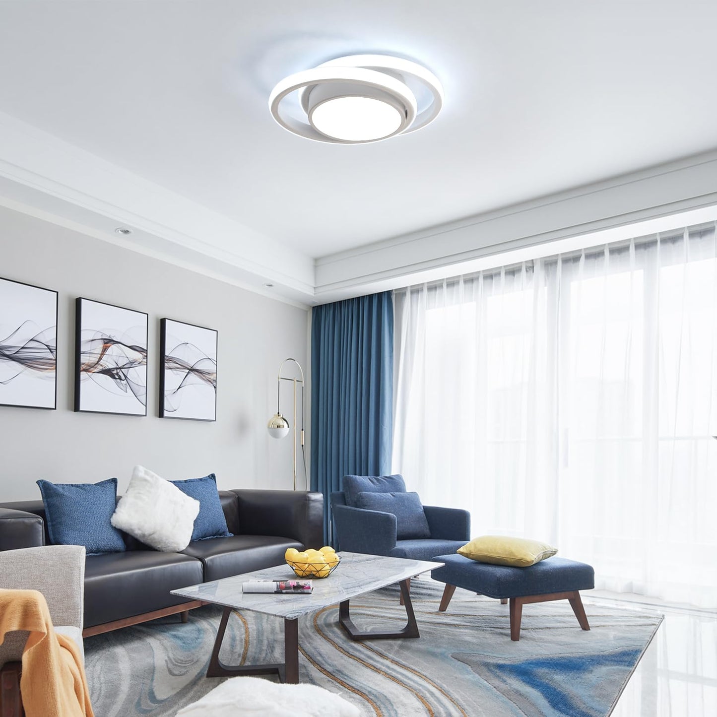 Comely LED Ceiling Lights, 32W 2350LM Lighting Fixture, Dia 28cm Round Modern Design Ceiling Lighting for Hallway Balcony Bedroom Corridor, Cold White 6500K Cold White Light 6500k