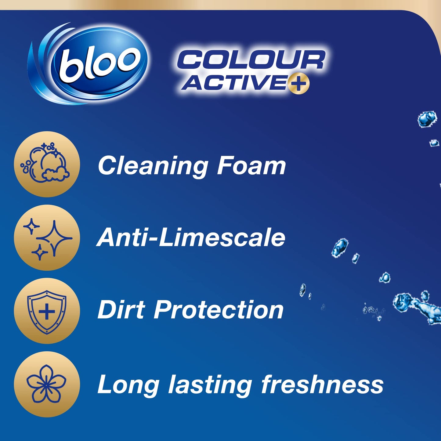 Bloo Colour Active Toilet Rim Block Fresh Flowers with Anti-Limescale, Cleaning Foam, Dirt Protection and Extra Freshness - 12 x rimblocks 50 g (Pack of 12)