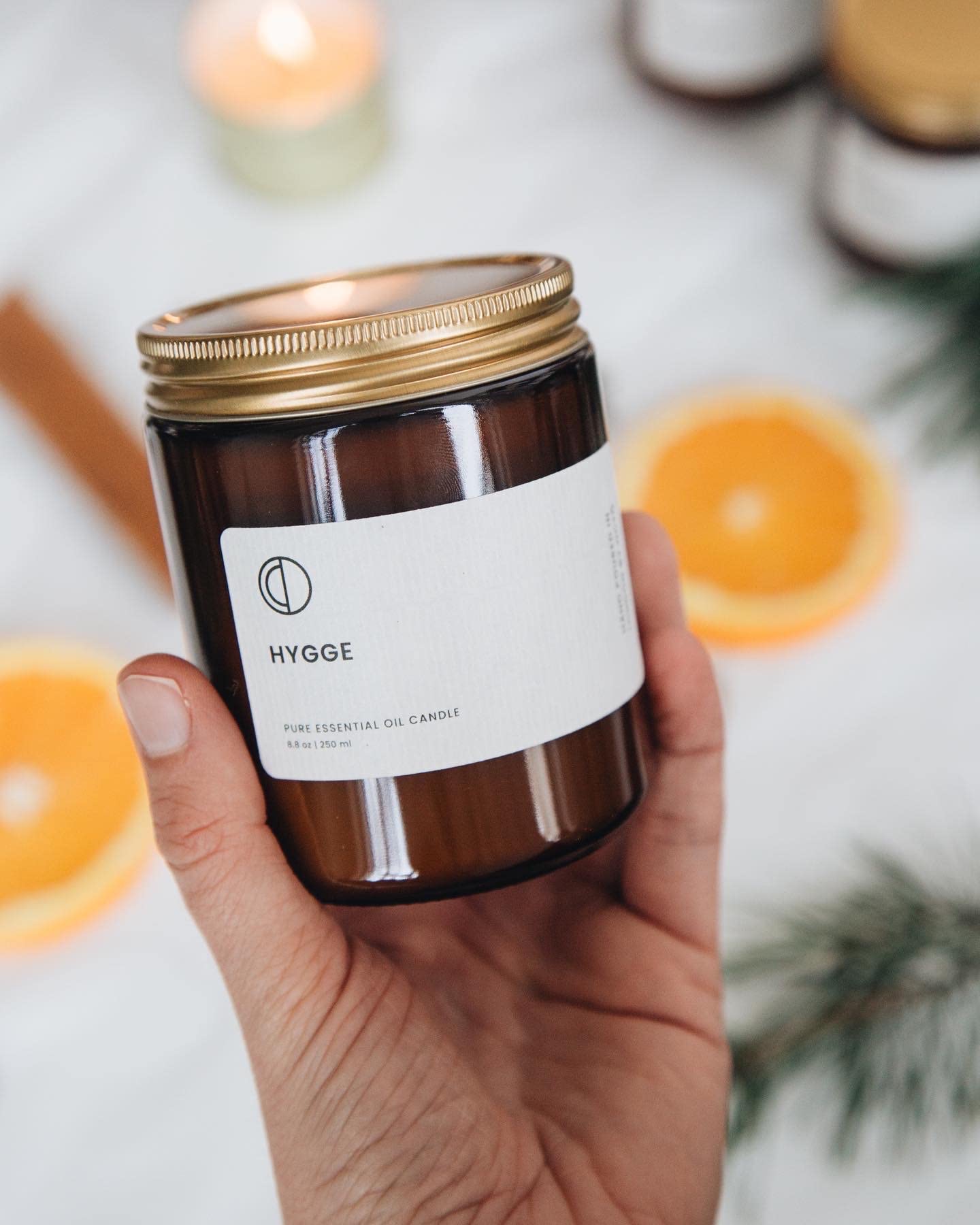 OCTŌ Hygge Orange + Spices | Scented Candle. Made with Essential Oils and Soy Wax. 250ml