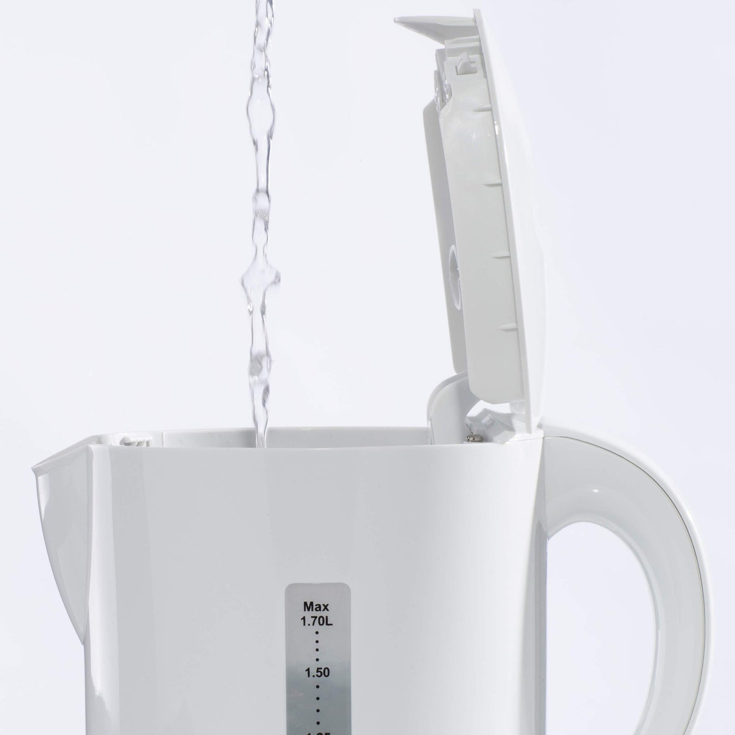 Daewoo Plastic Chrome Kettle, 1.7 Litres, Fast Boil, Lightweight, Easy Clean - White