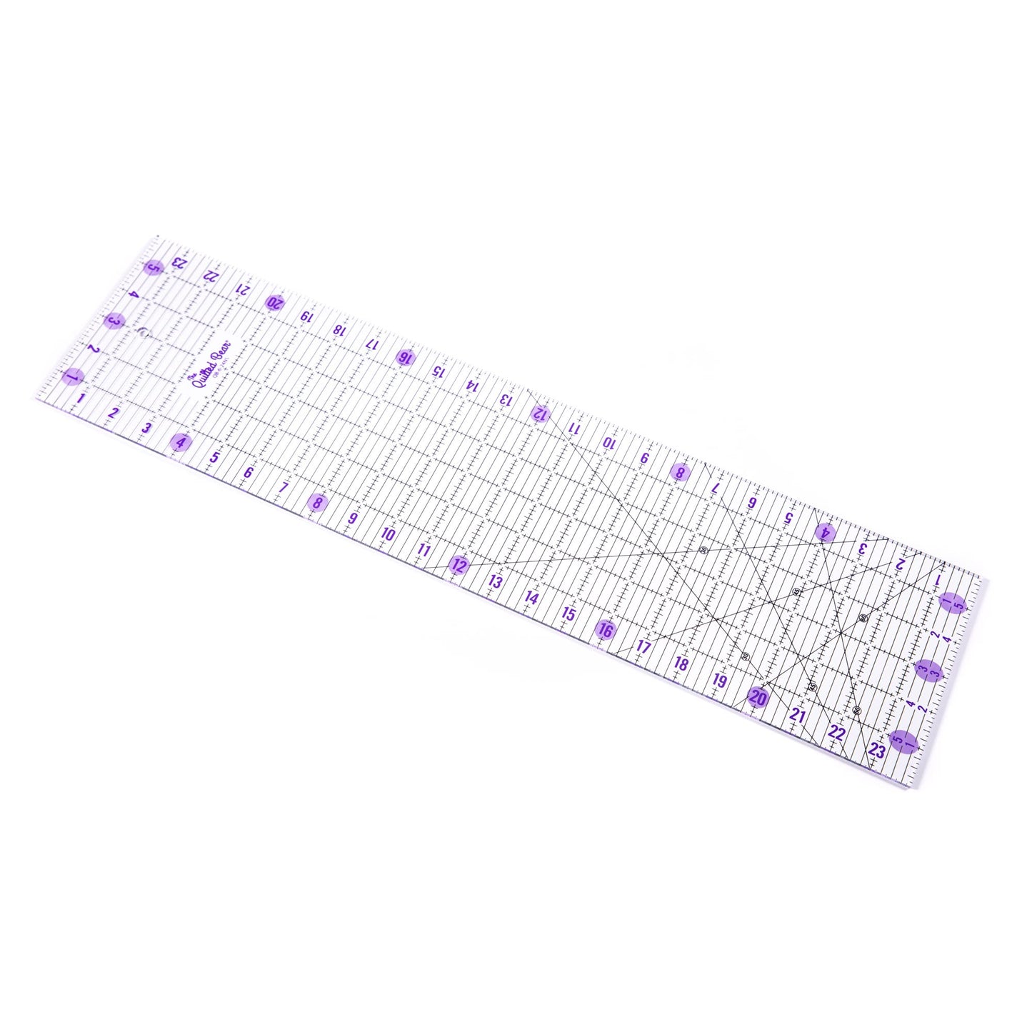 The Quilted Bear Quilting Rulers - Transparent Acrylic Non Slip Quilting & Patchwork Ruler with Clear Black Lines & 30, 45 & 60 Degree Angles (6" x 24") 6" x 24"