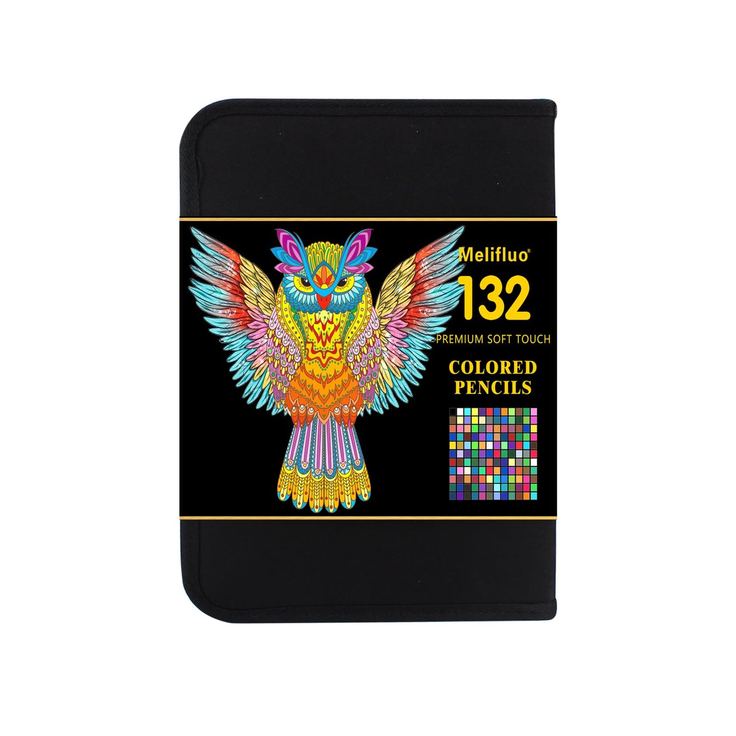 Melifluo 132 Colouring Pencils Set with Black Portable Zipper Bag. Professional Coloured Pencils Perfect for Adult and Artists Sketching, Shading and Doodling