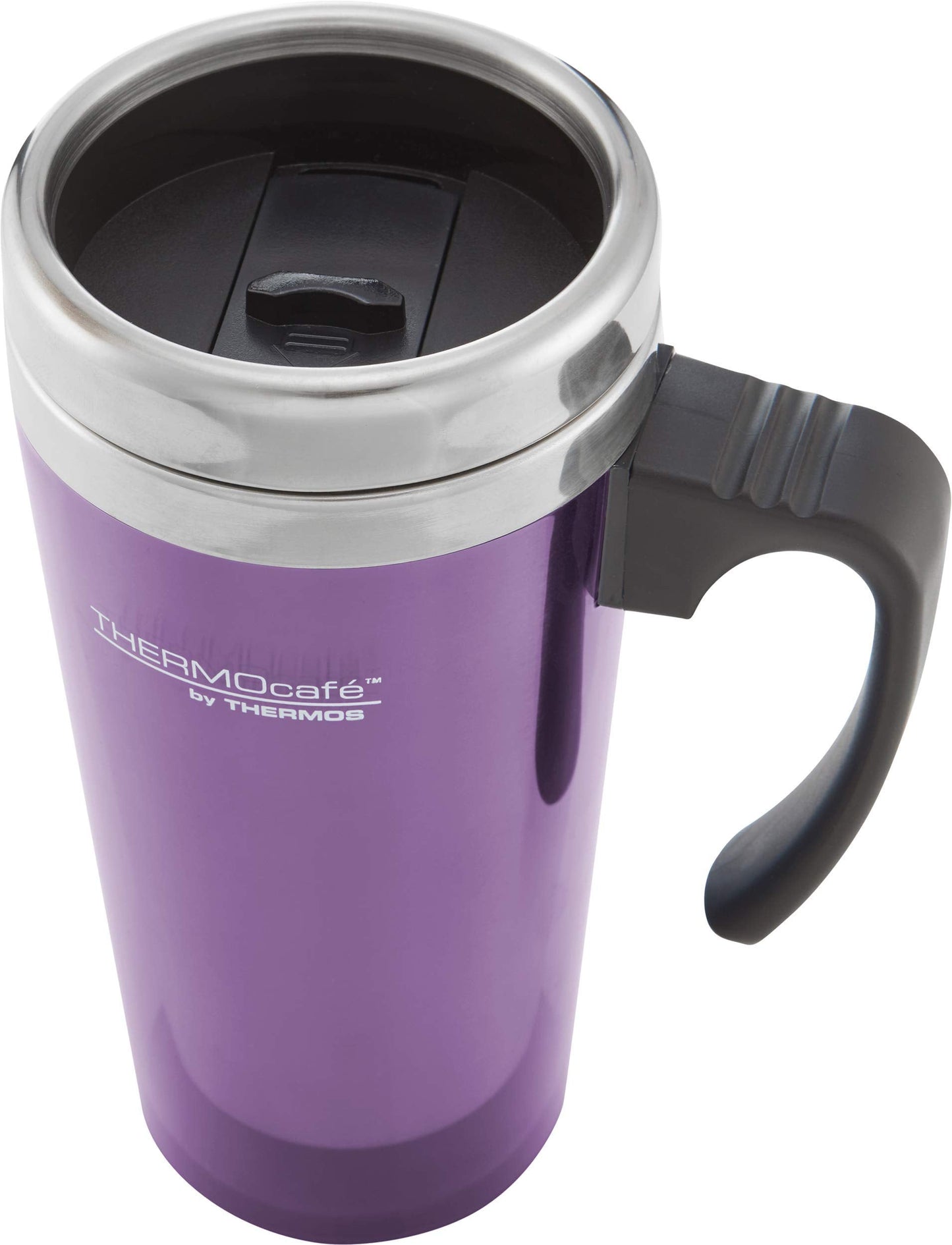 THERMO ThermoCafé Mug Voyage Translucide, Plastique, Violet translucide, 420 ML, 1 Unité (Lot de 1)