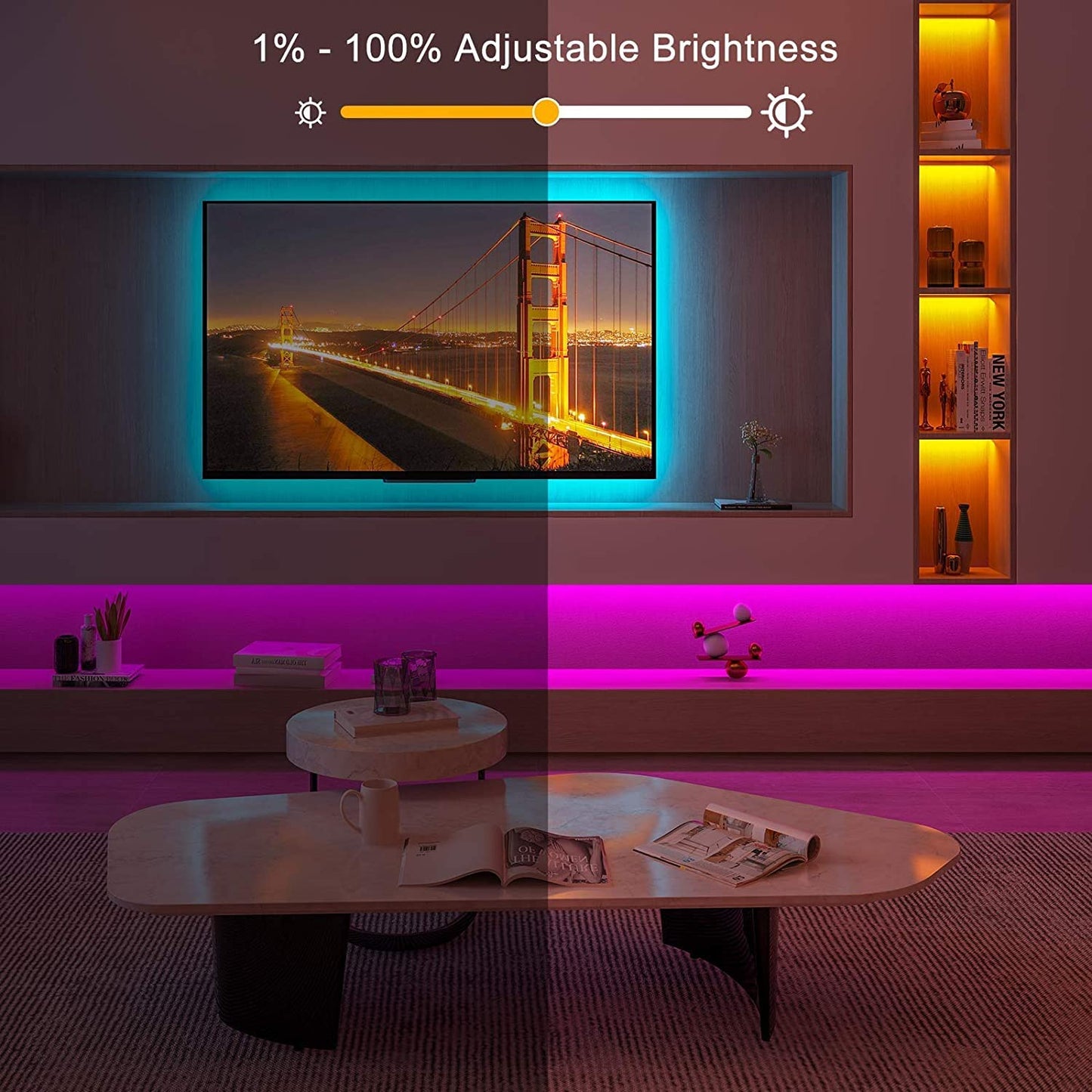 LATKRUU 20M LED Strip Lights with Remote, LED Lights for Bedroom Bluetooth RGB Lights Strip LED Tape Lights Music Sync Colour Changing Mood Light for Bedroom, Room, Christmas Decoration