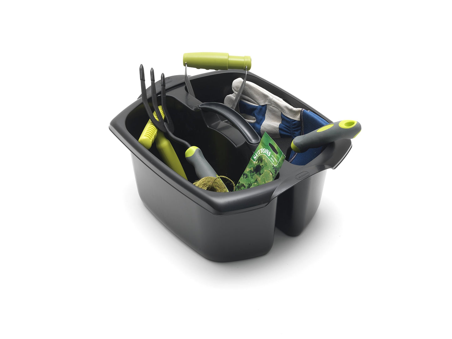 Addis 516932 Utility Cleaning Caddy with Twin Compartment and Handle, Black, 32 x 38.5 x 20 cm