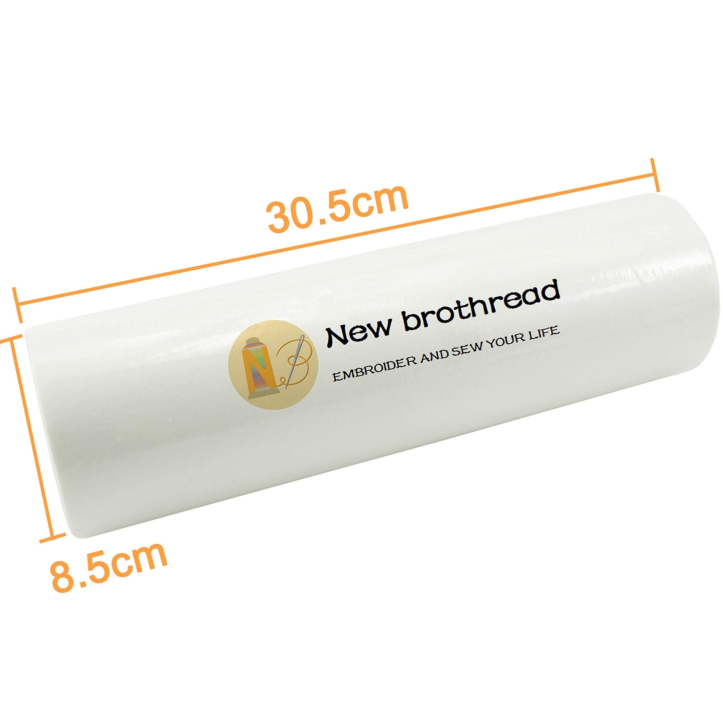 New brothread Fusible Iron on Tear Away Machine Embroidery Stabiliser Backing 12" x 25 Yd (30cmx23M) roll - Medium Weight 1.8 oz - 3 Options - Tear Away/Cut Away/No Show Mesh