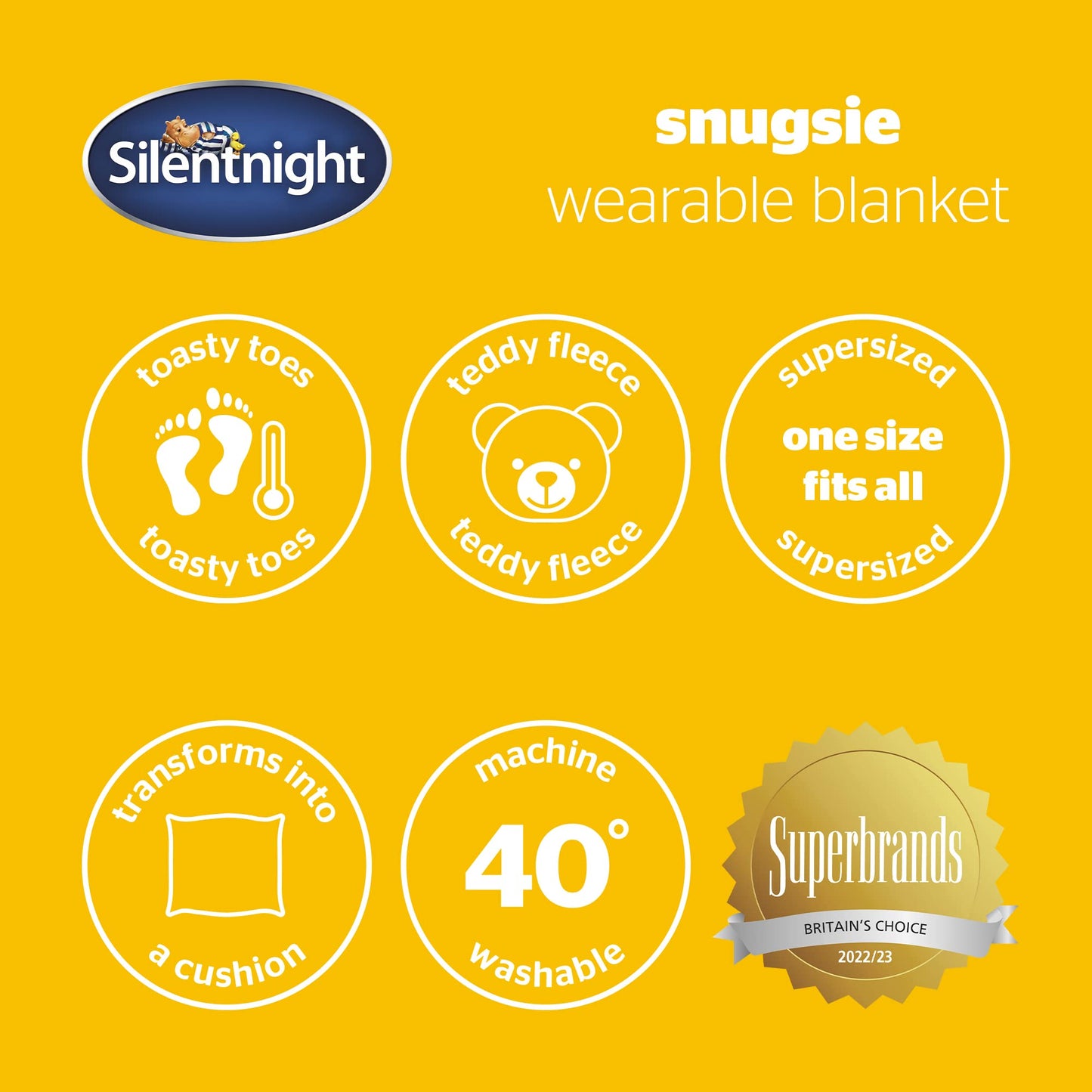 Silentnight Snugsie Wearable Blanket - Soft Teddy Fleece Blanket with Sleeves - 2-in-1 Sleeved blanket and Cushion - Supersized with Foot Pocket Charcoal