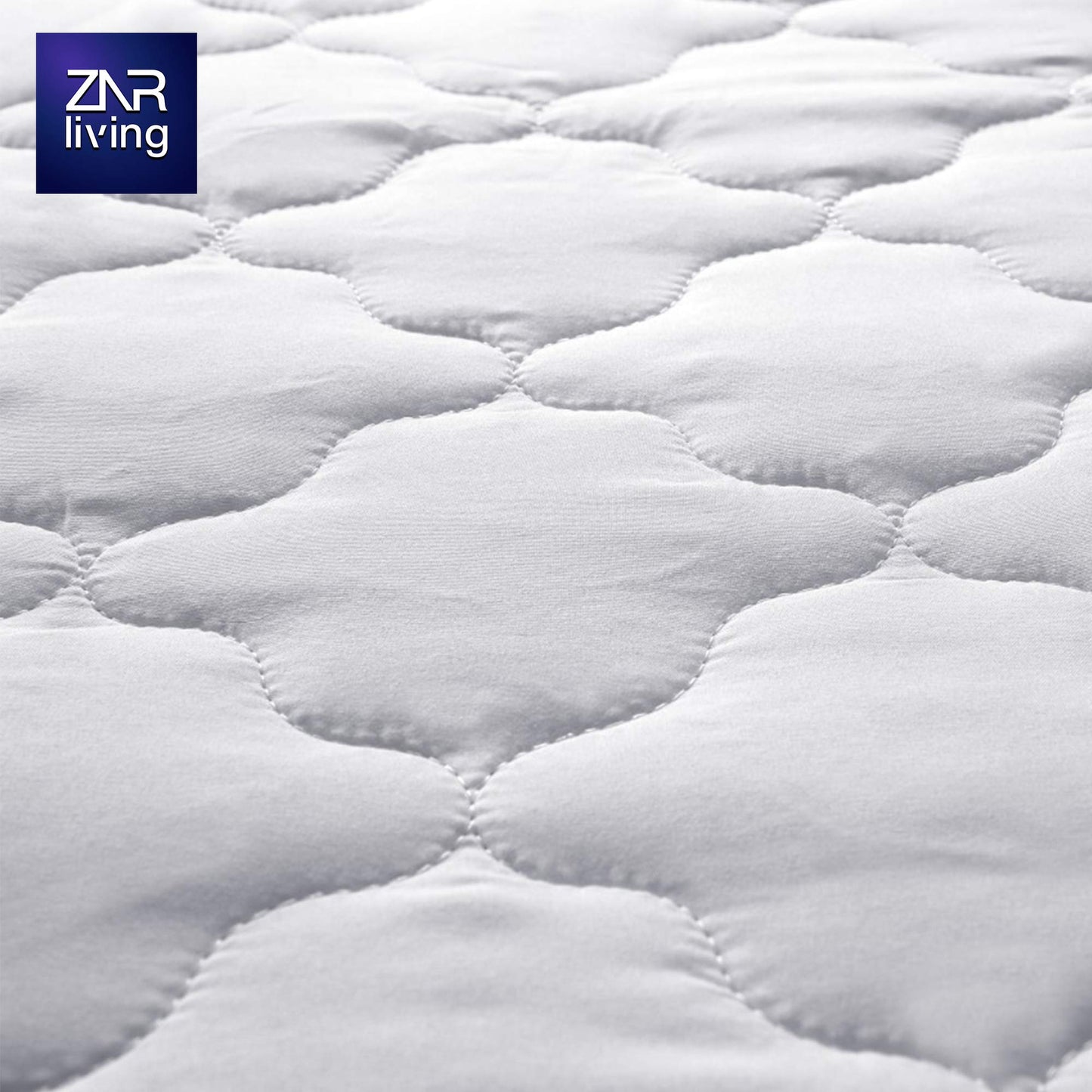 ZNR® Triple Filled Quilted Mattress Protector | King Size Mattress Toppers | 40 CM Extra Deep Skirt | Fitted Sheet Style Bed Cover | Hypoallergenic | Dust Mite Proof | Breathable | Noiseless…