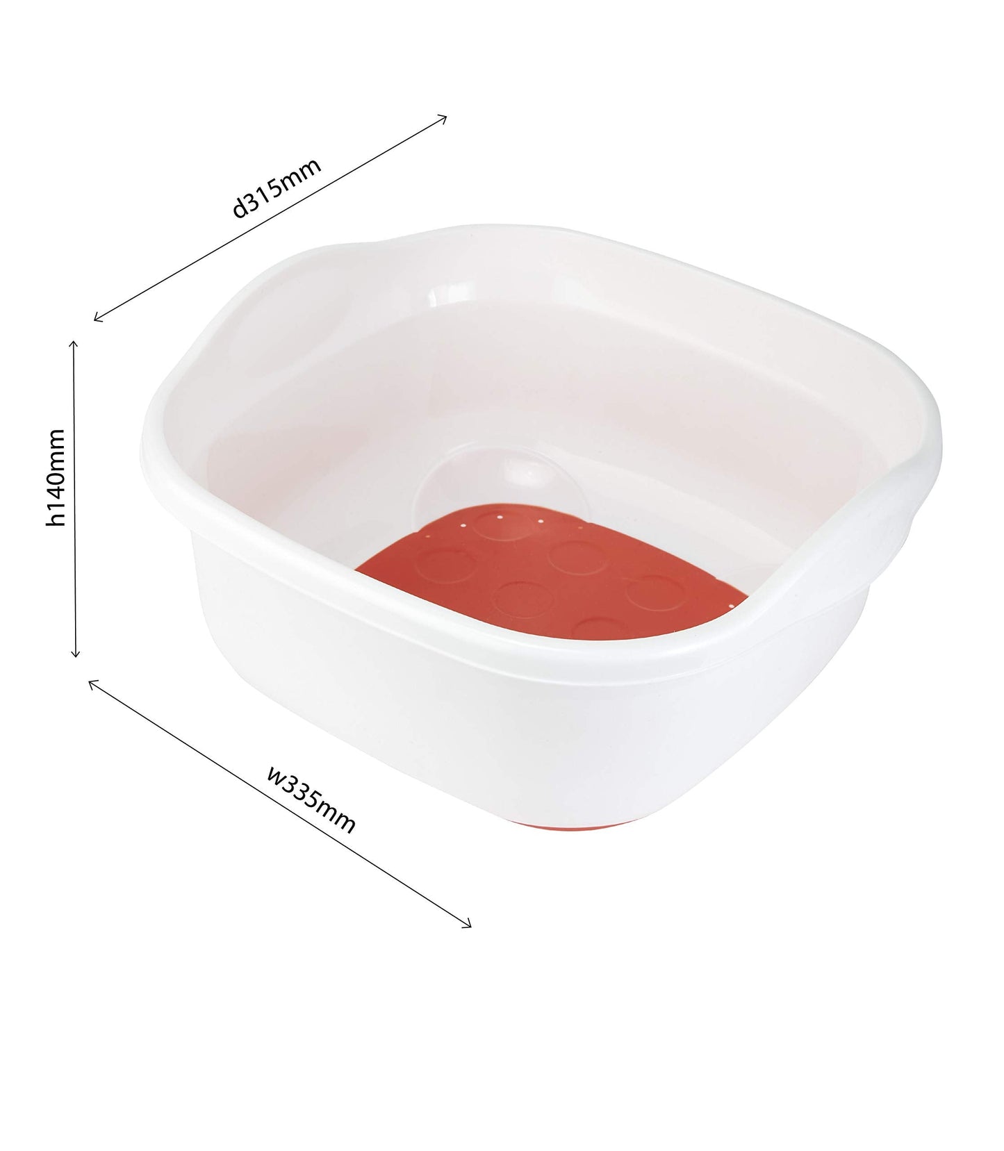 Addis 517763 Premium Soft Touch 8.5 litre Washing Up Bowl, White/Grey, 31.5 x 34 x 15.5 cm White Grey Single