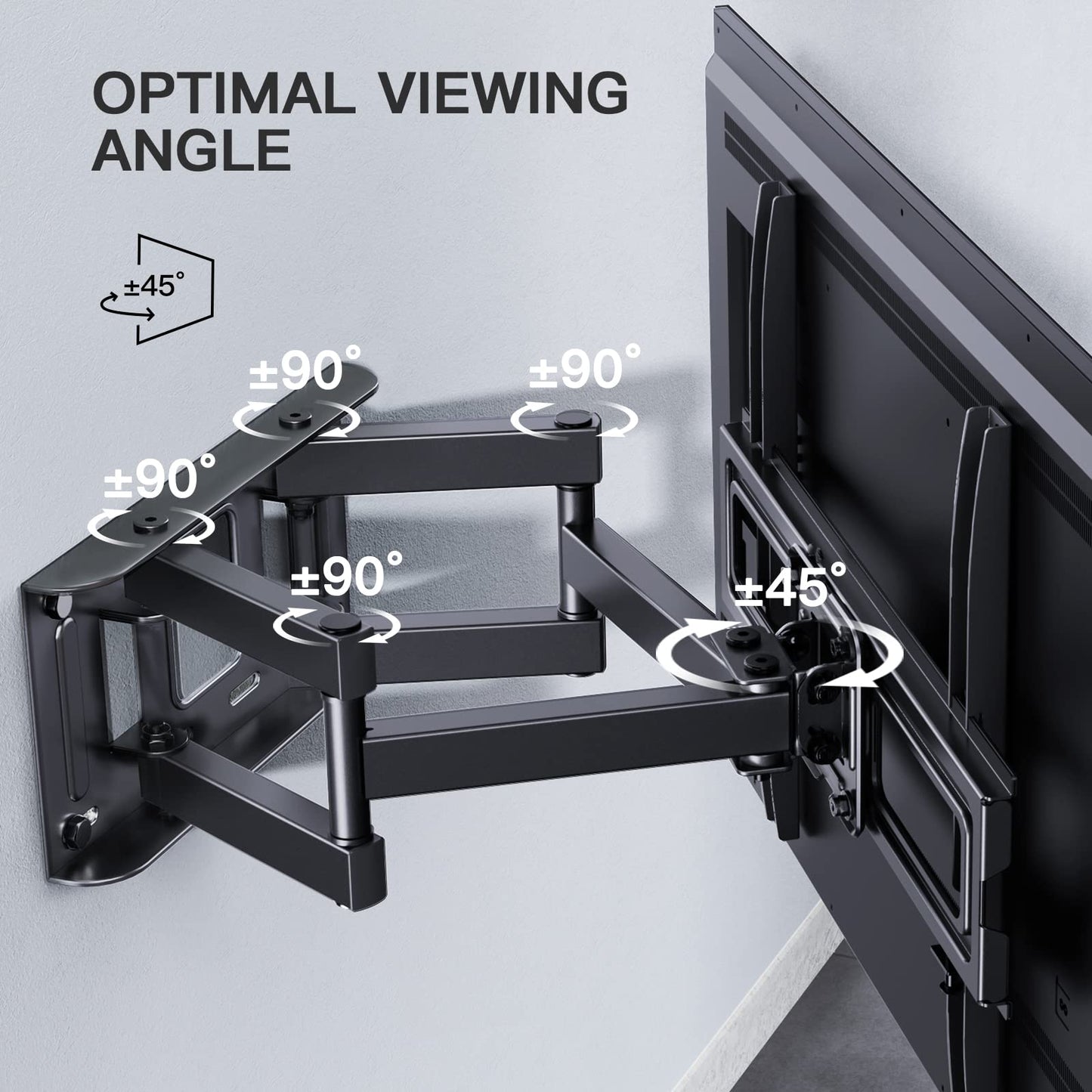 PERLESMITH TV Wall Bracket, Swivel Tilt TV Wall Mount for 26-65 Inch Flat & Curved TV up to 45kg, TV Bracket Max VESA 400x400mm