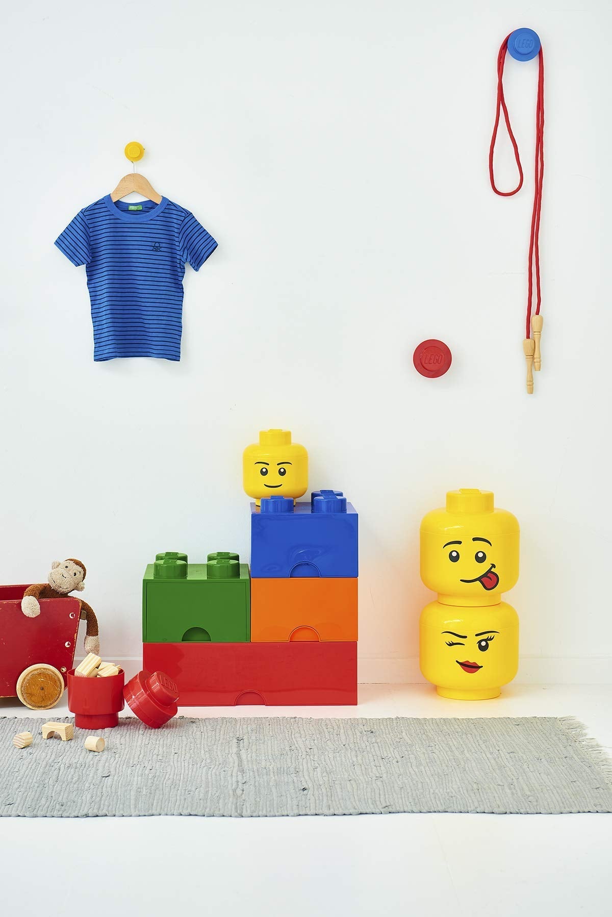 Room Copenhagen 40311724 4032 Boy Storage Head, Plastic, Yellow Large