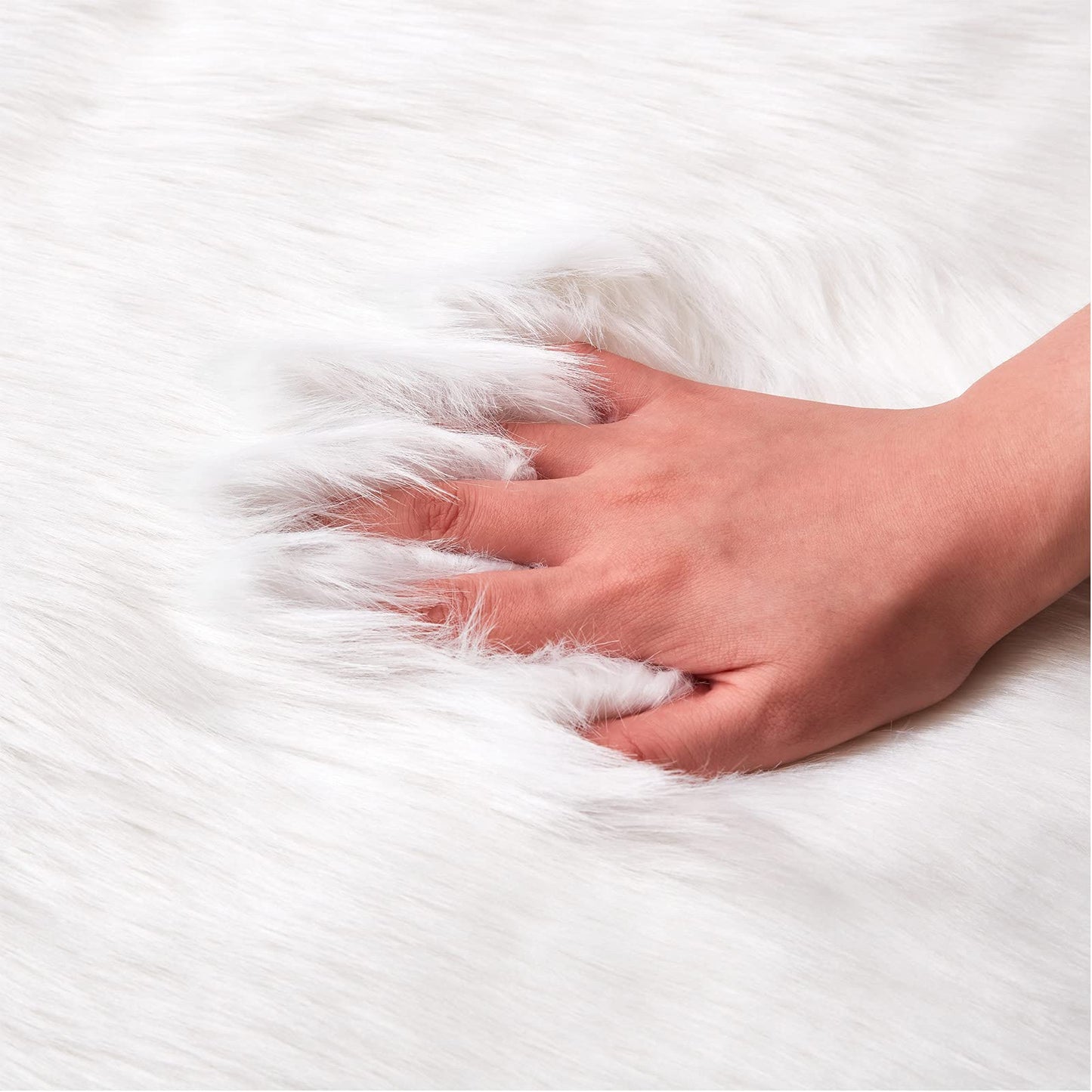 Topspitgo Faux Sheepskin Rug, Soft fur Area Rugs Anti-Skid Carpet For Living Room Bedroom Sofa Floor Rugs (White, 27.5x 55.1inch) White