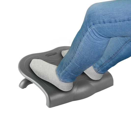 Kensington Adjustable Ergonomic Foot Rest - SoleSaver under desk foot rest for improved posture, siatica and orthopedic relief - Grey (56152) Plastic Sole Saver