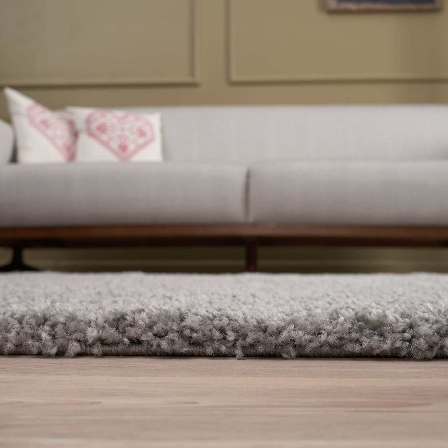 THE RUGS Living Room Rug - Shaggy Soft And Elegant Carpets For The Bedrooms And Kitchen, Easy To Clean, Many Different Sizes (80x150 cm, Grey) 80 x 150 cm Gray