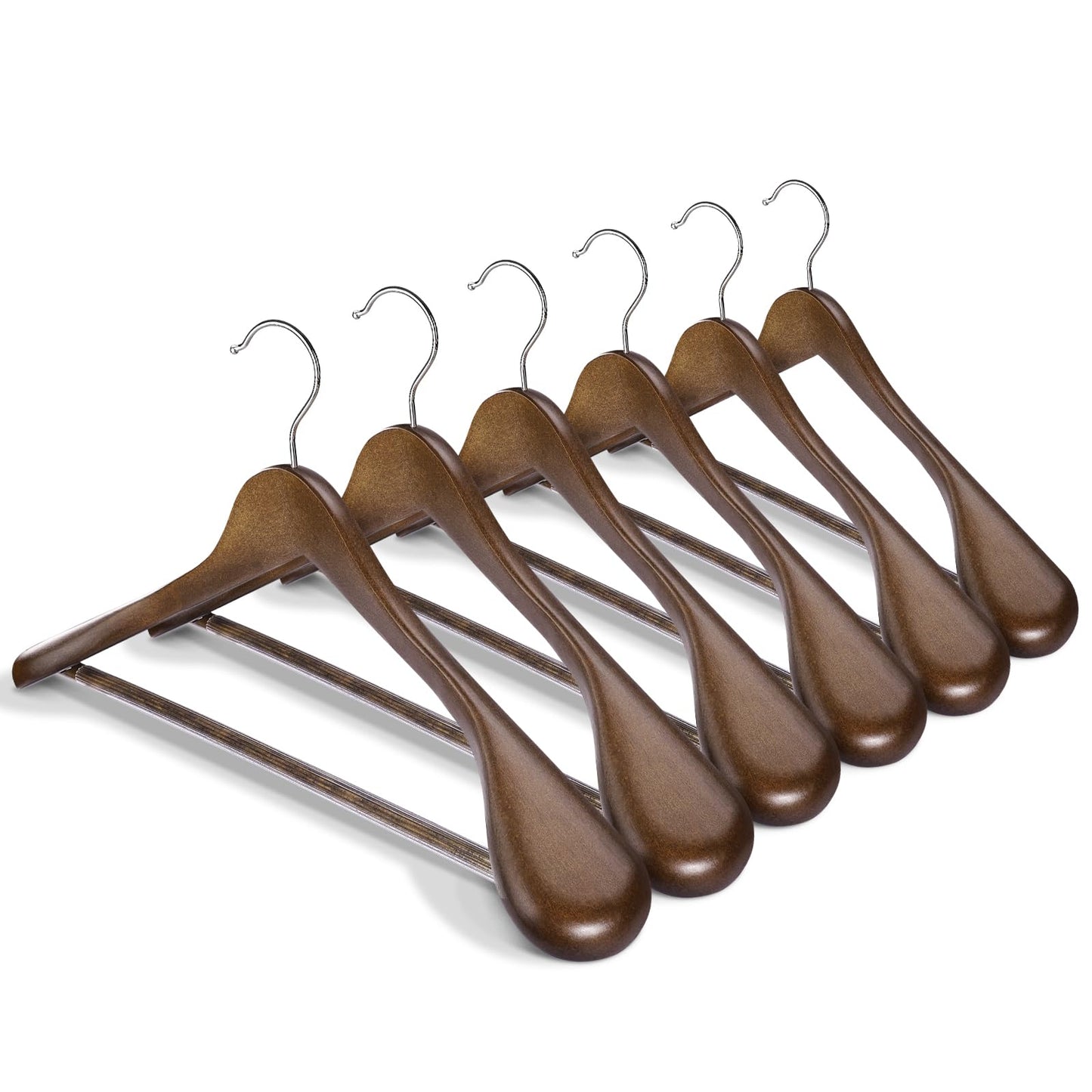 House Day Wooden Suit Hangers Coat Hangers for Clothes Hangers Wooden Coat Hangers Adult Wooden Hangers for Clothes Clothing Hangers Wooden Clothes Hangers Coat Hangers Wood Hangers Adult 6pcs-Walnut Walnut