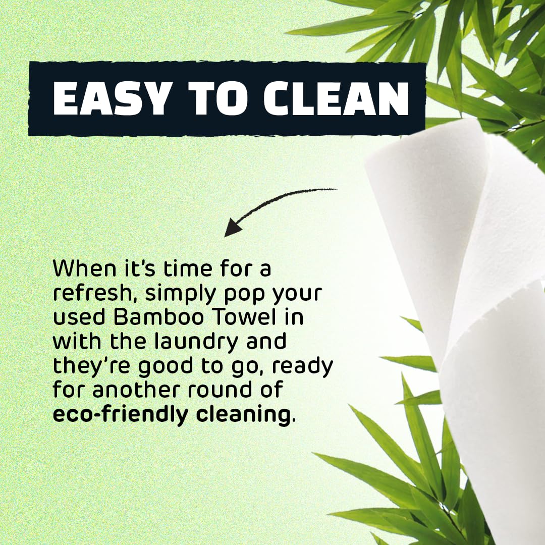 Ecoegg Bamboo Kitchen Towels | Reusable Eco Friendly Alternative to Kitchen Paper | Made from 100% Sustainable Sources | Super Absorbent | 20 White Towels | 1800 uses Single