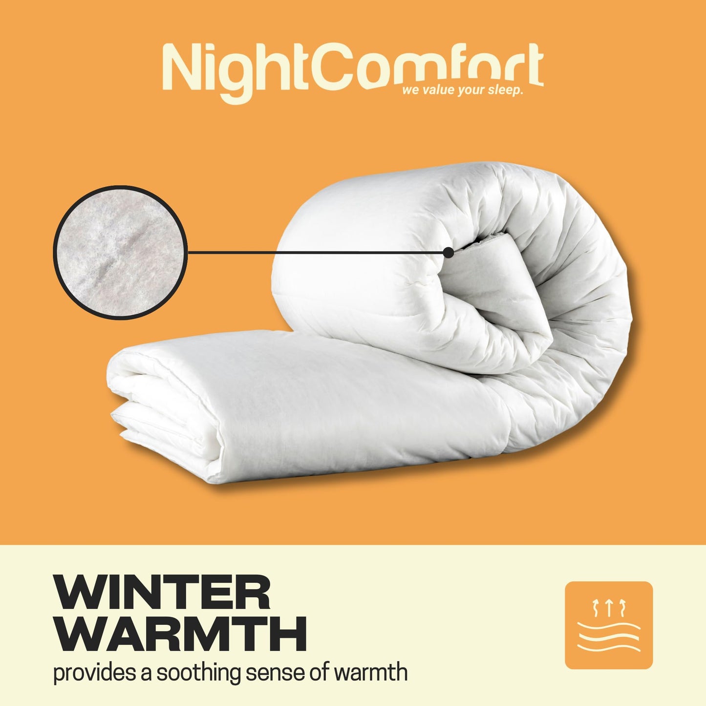 Night Comfort Easy Care 16.5 Tog Winter Single Duvet Quilt - Ultra Snuggle Anti Allergy Extreme Warm Goose Down Alternative Duvet for Modern Bedding White