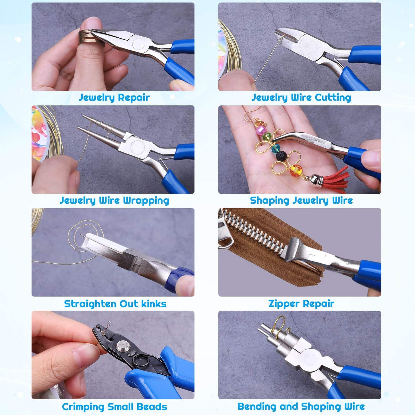 Jewelry Pliers, Shynek 8pcs Jewelry Making Pliers Tools Micro Jewelry Pliers Set Jewelry Making Kit for Jewelry Making Supplies