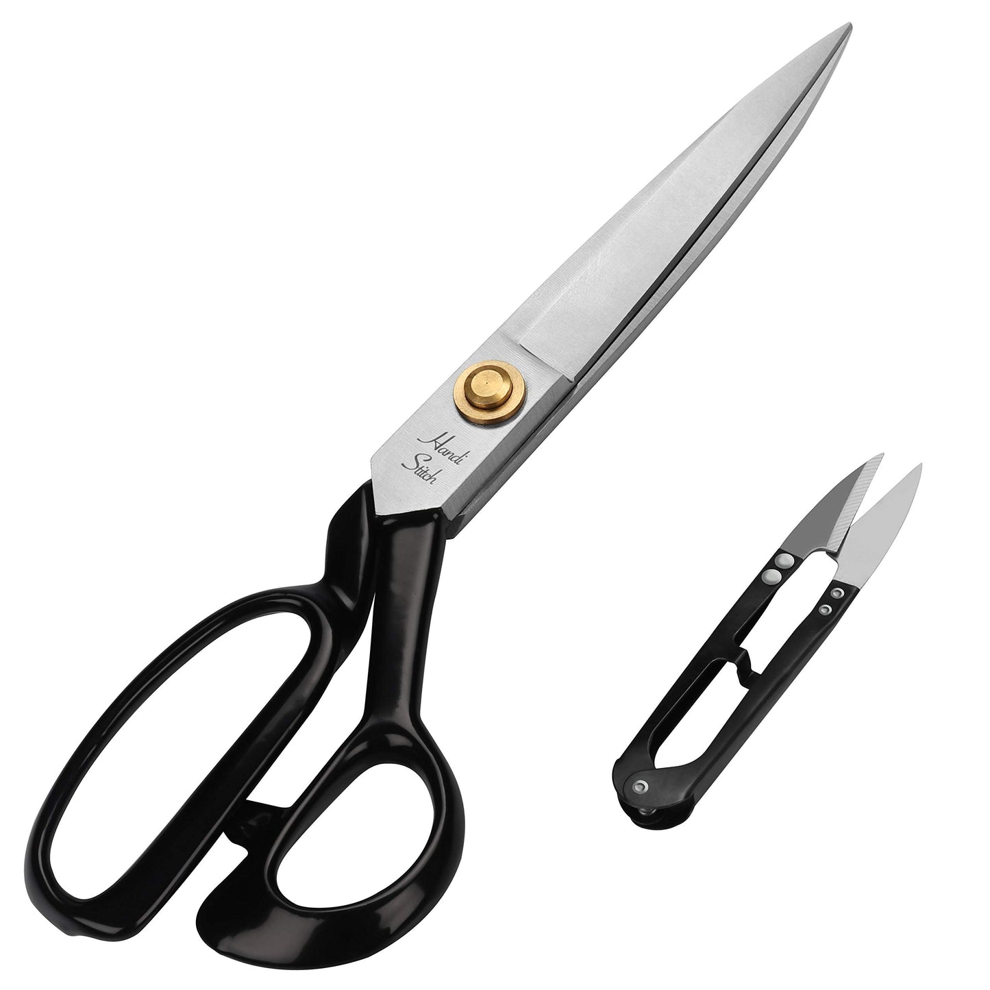 Handi Stitch Tailor Dressmaking Scissors and Yarn Thread Snippers - Heavy Duty 20.32cm/8 Inch Stainless Steel Sharp Shears - for Cutting Fabric, Clothes, Leather, Denim, Altering, Sewing & Tailoring