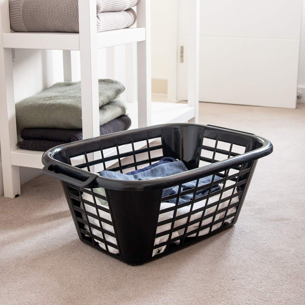 ADDIS 505606 RECTANGULAR LAUNDRY BASKET BLACK Single