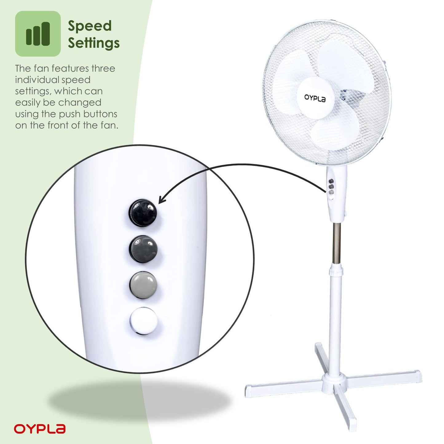 Oypla Electrical 16" Oscillating Pedestal Electric Cooling Fan