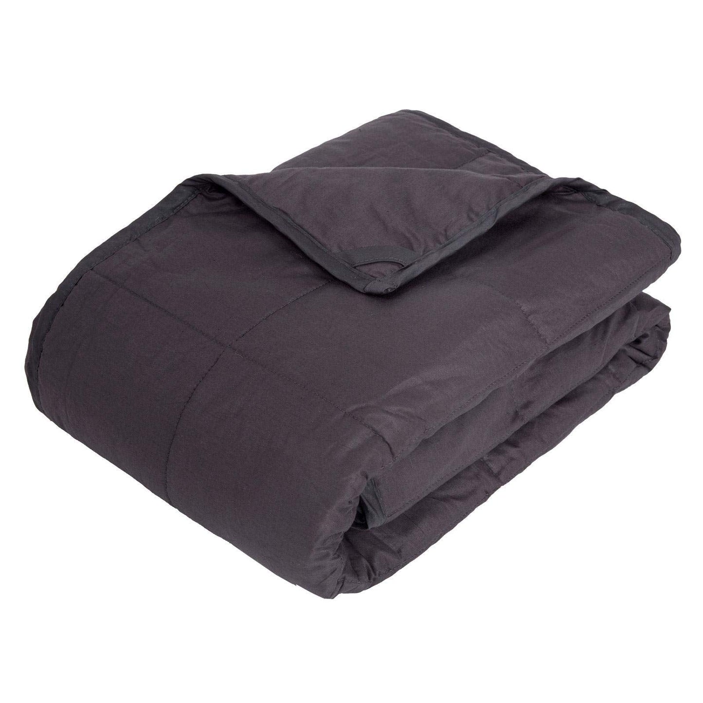 Highams Weighted Comfortable Soft Heavy Quilted Pockets Relaxing Blanket, Charcoal Grey, 6KG - 125 x 150cm 125 x 180cm, 6kg(13lb)