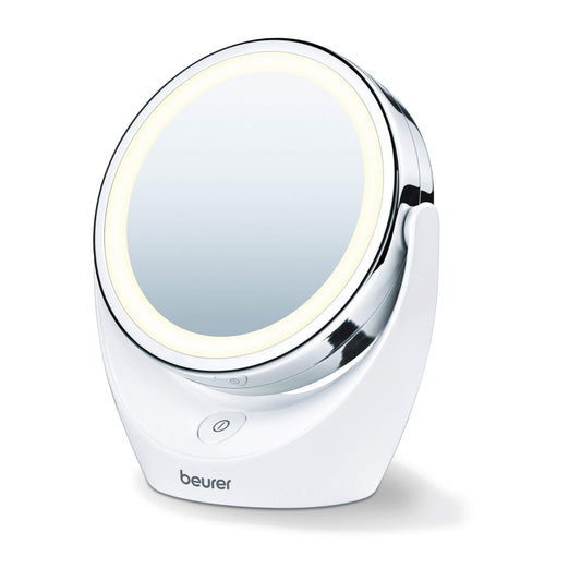 Beurer BS49 Illuminated Vanity Mirror, Rotatable Make-Up Mirror With Normal And 5x Magnification, Battery Operated LED Cosmetic Mirror, Ideal For Make-Up Or Shaving A 1 - Pack