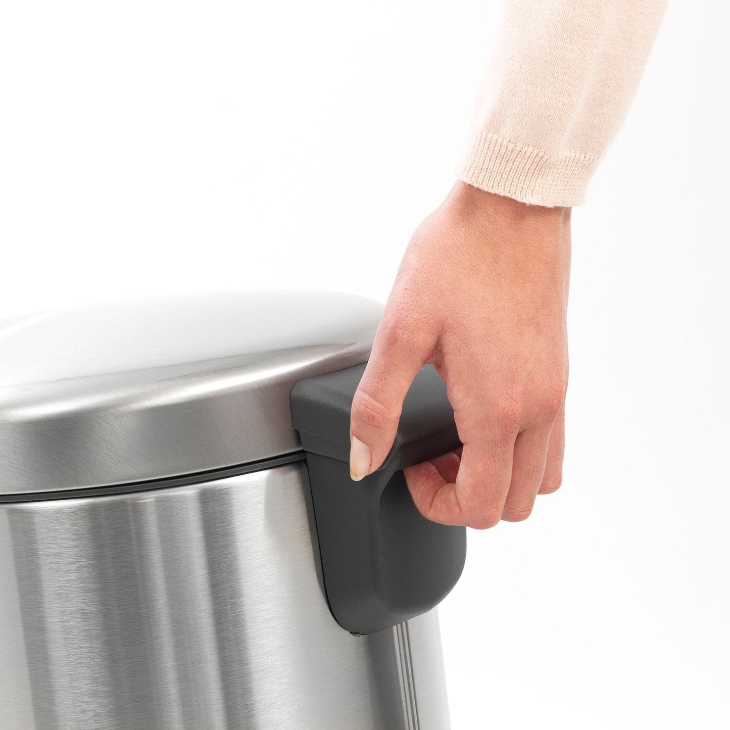 Brabantia NewIcon Pedal Bin 12L, Soft-Closure Rubbish Waste Bin, Removable Inner Bucket + Free Bin Bags, Brilliant Steel 12 Litre