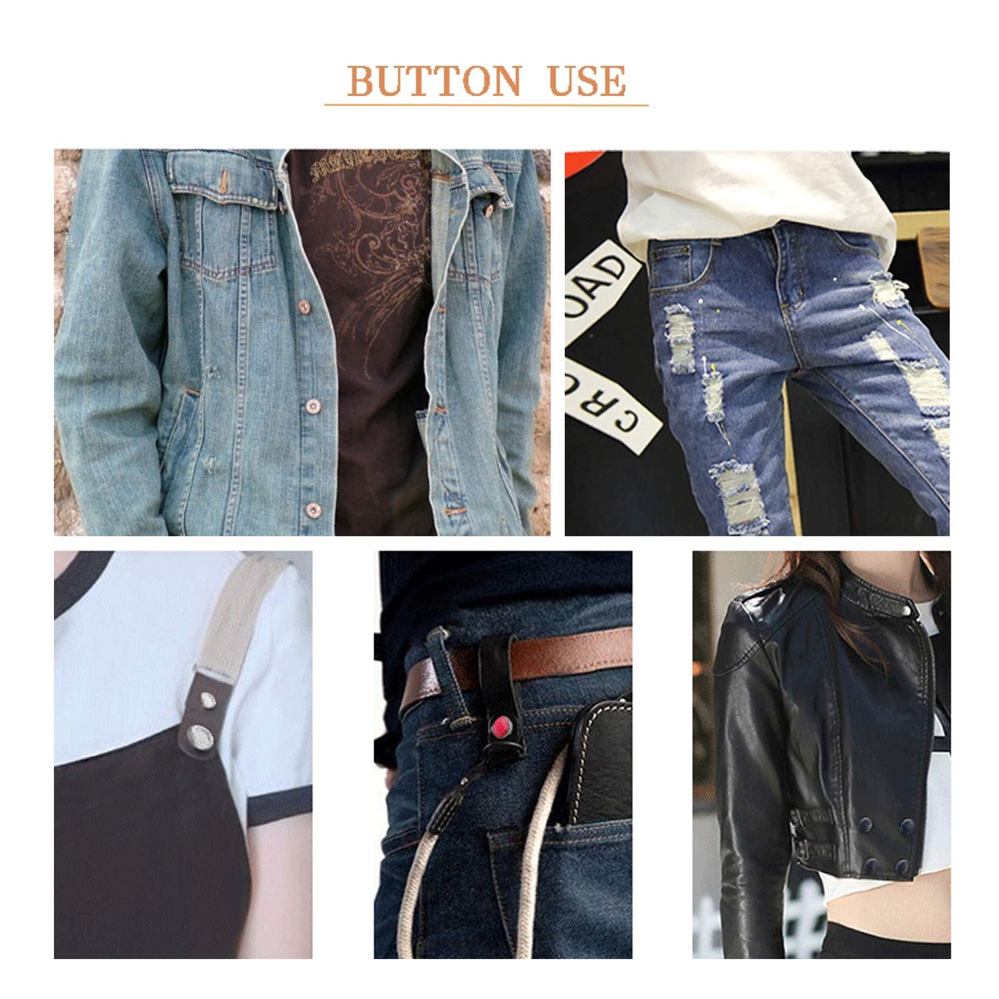 6 Pcs Buttons for Jeans,Adjustable Jean Button Pins,Pant Waist Tightener,No Sew and No Tools Instant Jean Button Pins for Pants, Simple Installation, Reusable and Adjustable(Style 1) Style 1