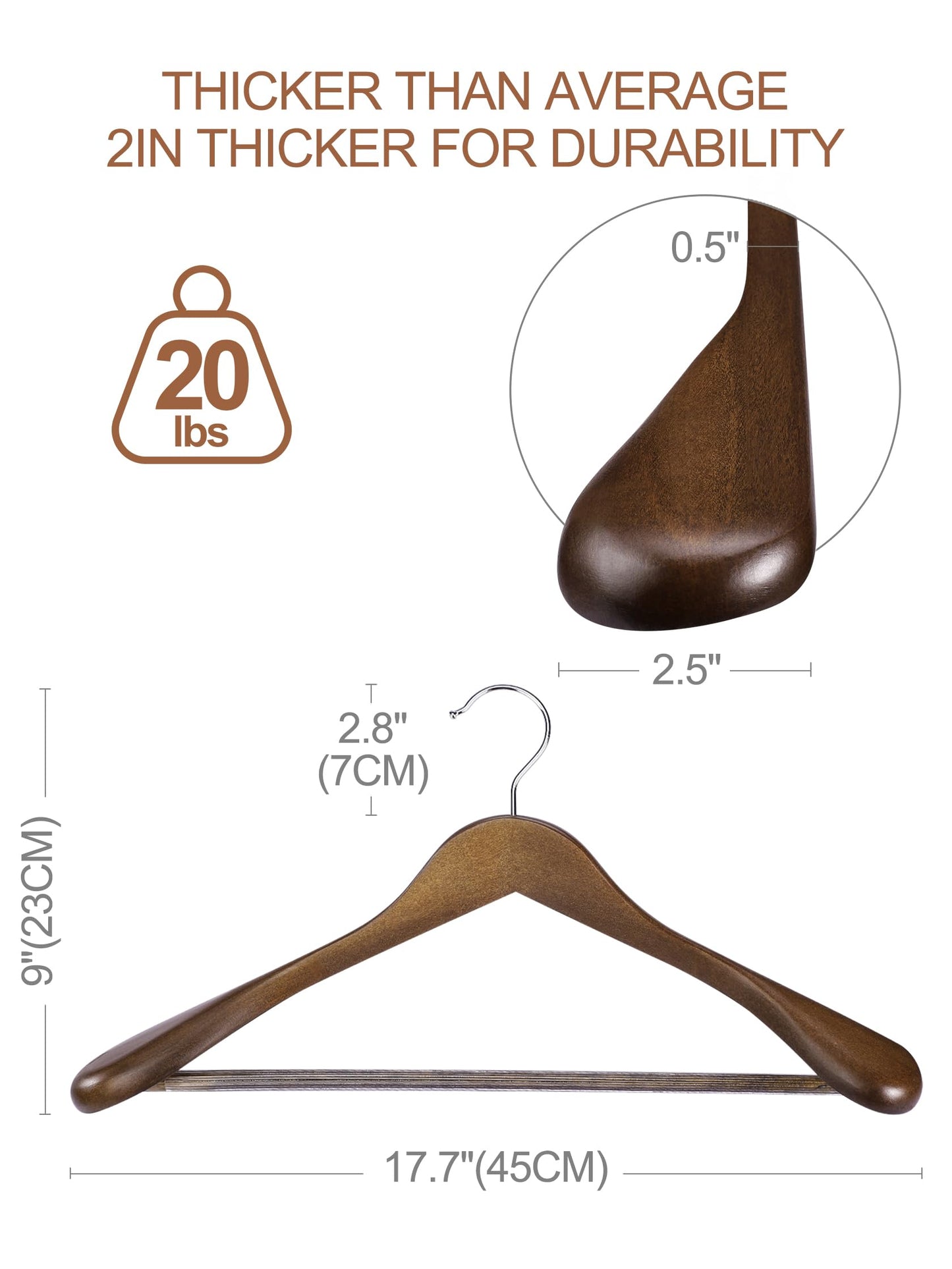 House Day Wooden Suit Hangers Coat Hangers for Clothes Hangers Wooden Coat Hangers Adult Wooden Hangers for Clothes Clothing Hangers Wooden Clothes Hangers Coat Hangers Wood Hangers Adult 6pcs-Walnut Walnut