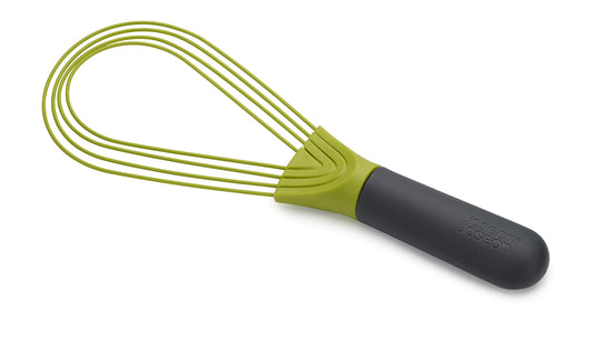 Joseph Joseph Twist Whisk- 2 in 1 - flat and balloon whisk - Suitable for non-stick cookware, Silicone, Grey / Green Grey/Green