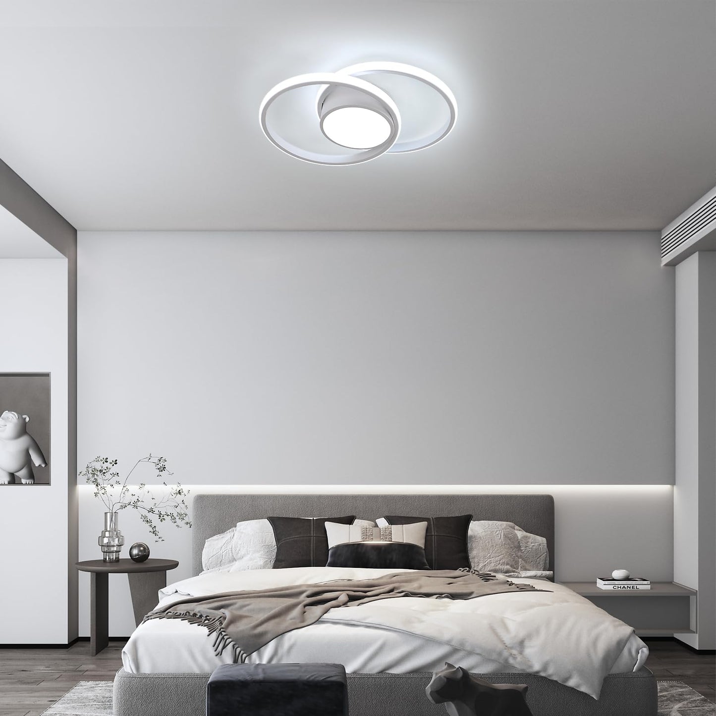 Comely LED Ceiling Lights, 42W 4800LM Lighting Fixture, Dia 40cm Round Modern Design Ceiling Lighting for Hallway Balcony Bedroom Corridor, Cold White 6500K Cold White Light 6500k