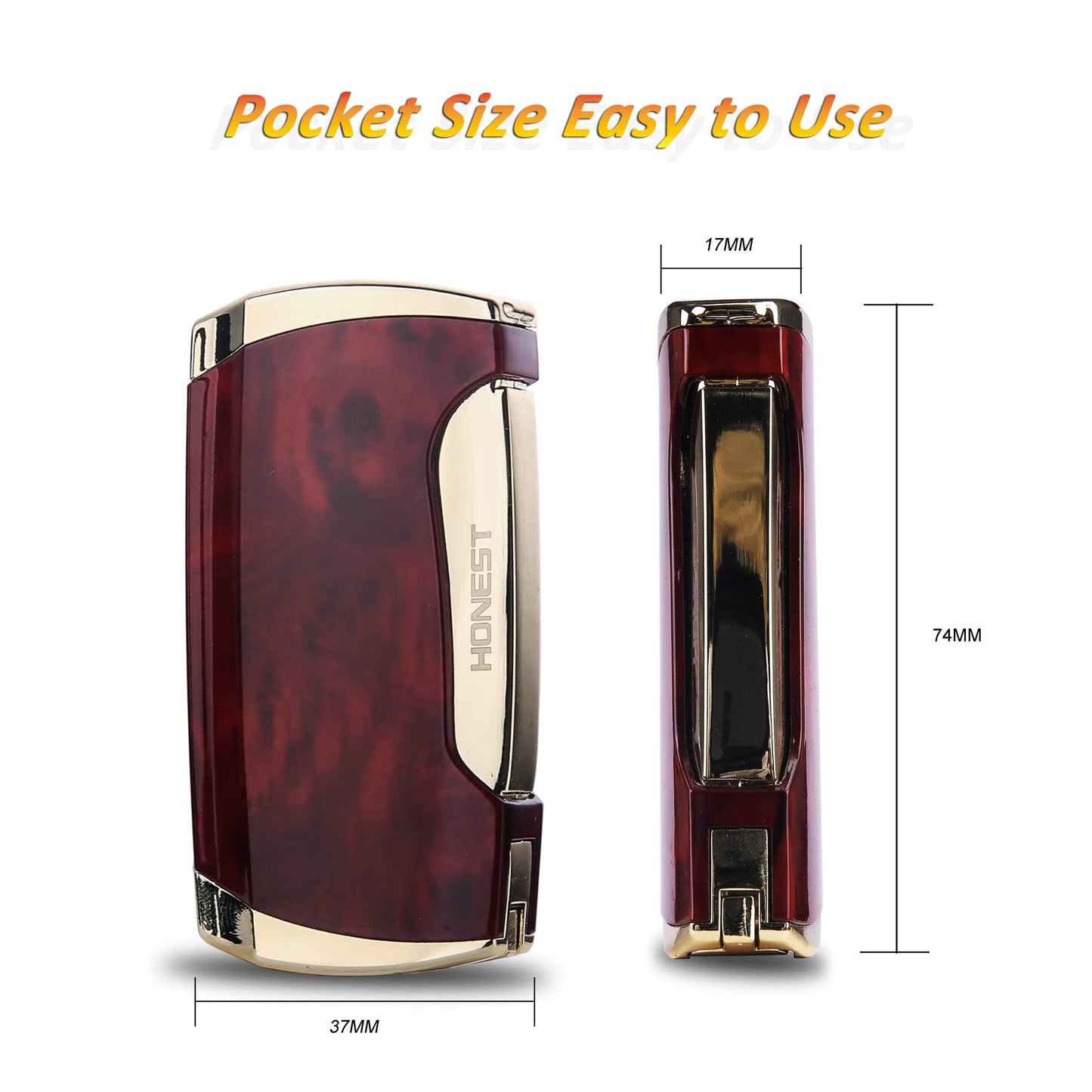 Torch Lighter Double Jet Flame Cigar Lighter with Cigar Punch Cutter (Brown Grain-E) Brown Grain-e