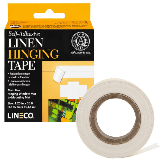 Self-Adhesive Linen Hinging Tape-White 1.25"X35'