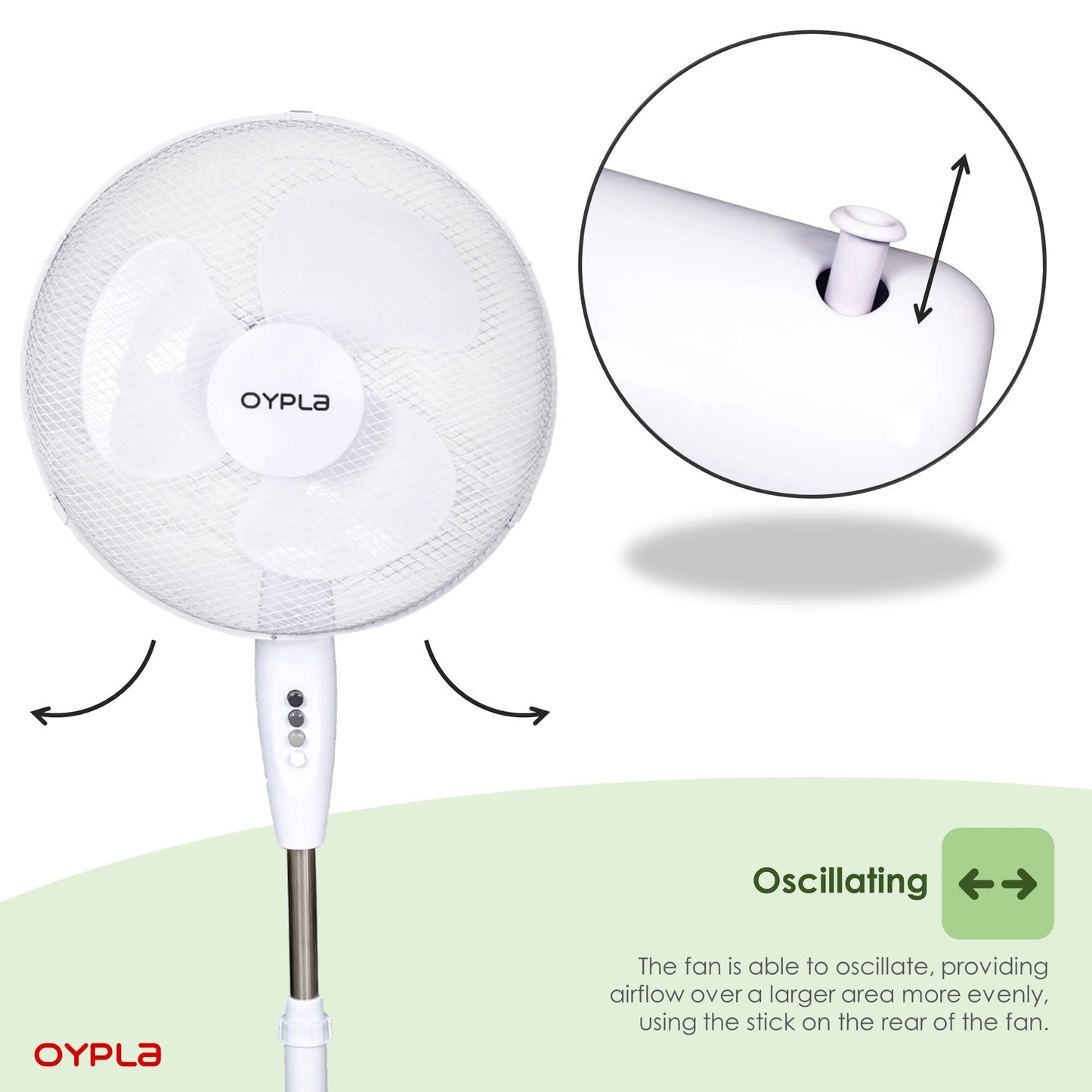 Oypla Electrical 16" Oscillating Pedestal Electric Cooling Fan