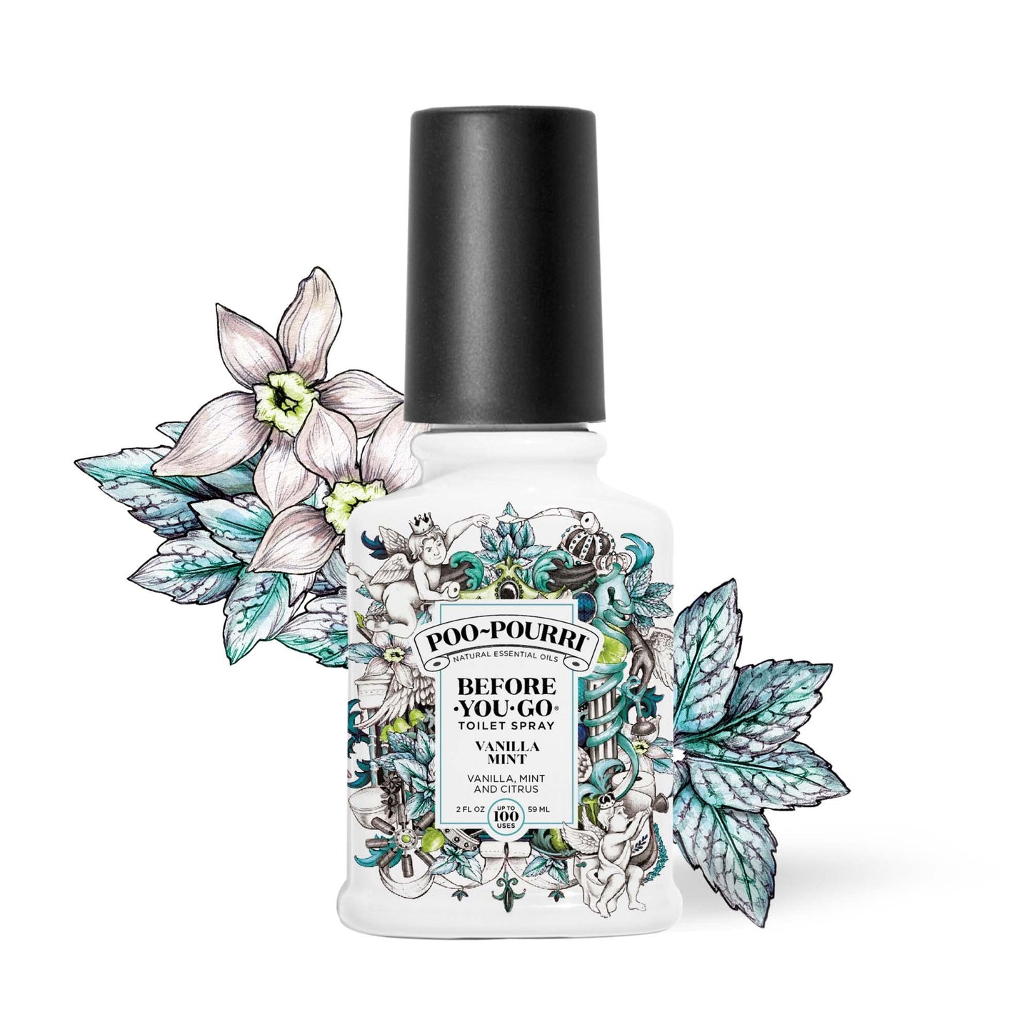 Poo-Pourri Before-You-Go Toilet Spray, Vanilla Mint, 2 Fl Oz - Vanilla, Mint and Citrus 57.00 ml (Pack of 1)