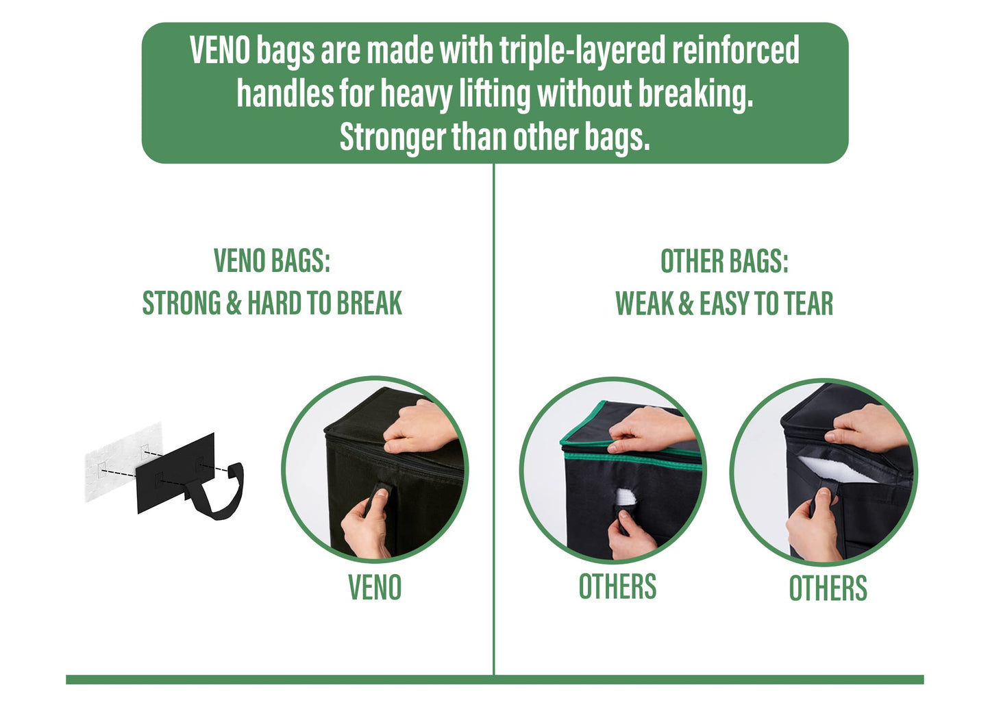 VENO 2 Pack Insulated Reusable Grocery Shopping Bag, Food Delivery, Cooler Bag, Heavy Duty, Large Size, Durable Handles, Dual Tab Zips, Lid, Stands Upright, Collapsible, Sustainable (Black, 2 Pack) Black