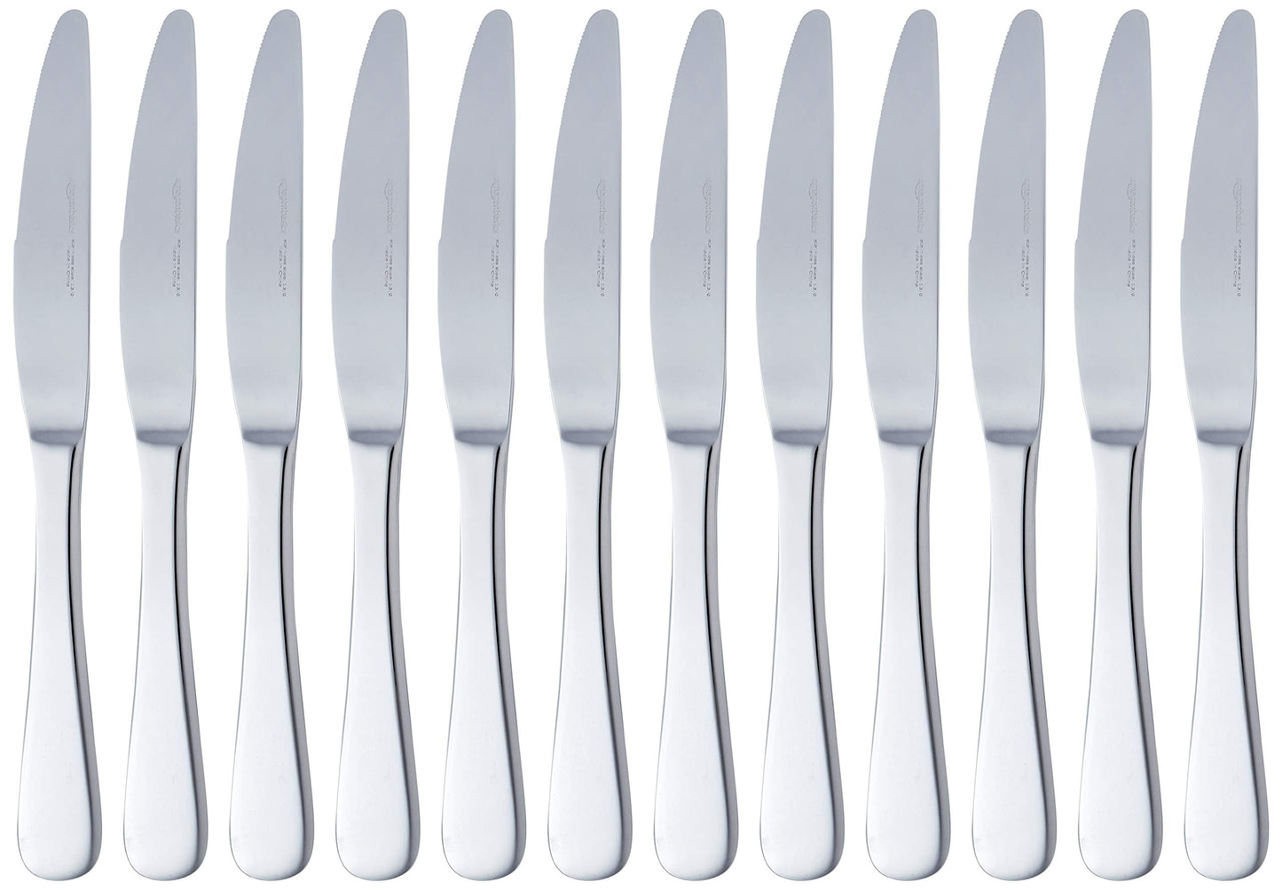 Amazon Basics Stainless Steel Dinner Knives With Round Edge, Pack of 12, Silver