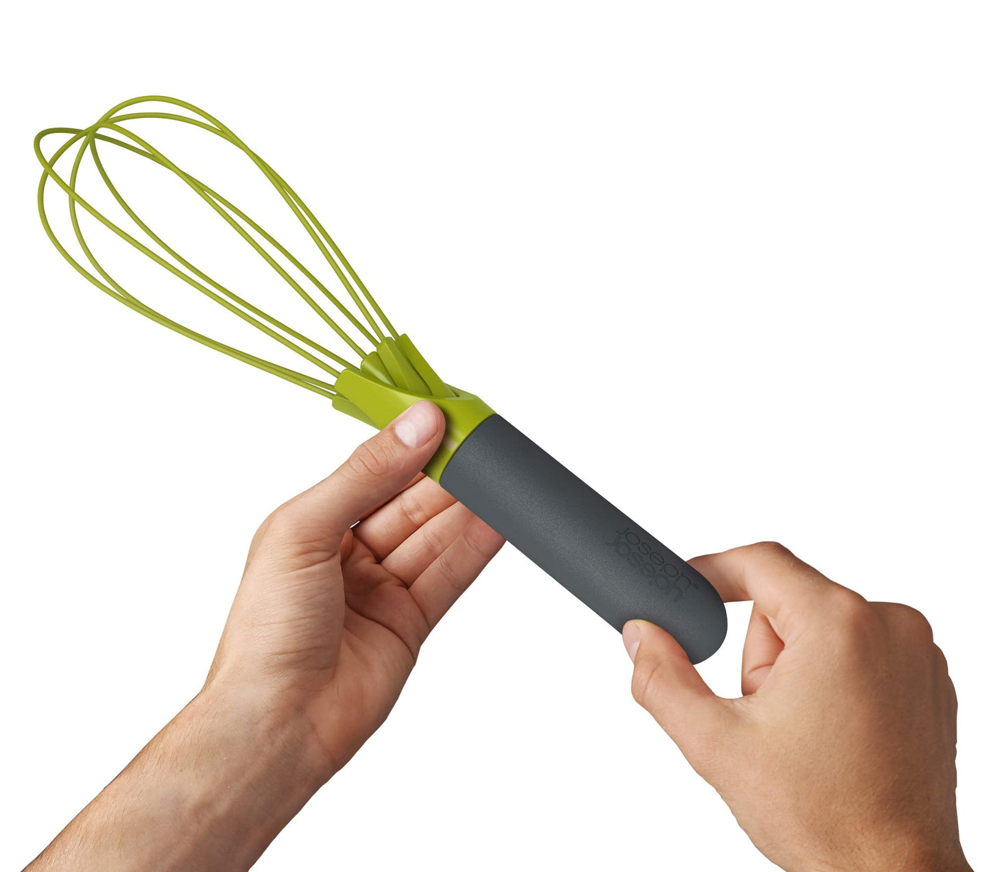 Joseph Joseph Twist Whisk- 2 in 1 - flat and balloon whisk - Suitable for non-stick cookware, Silicone, Grey / Green Grey/Green