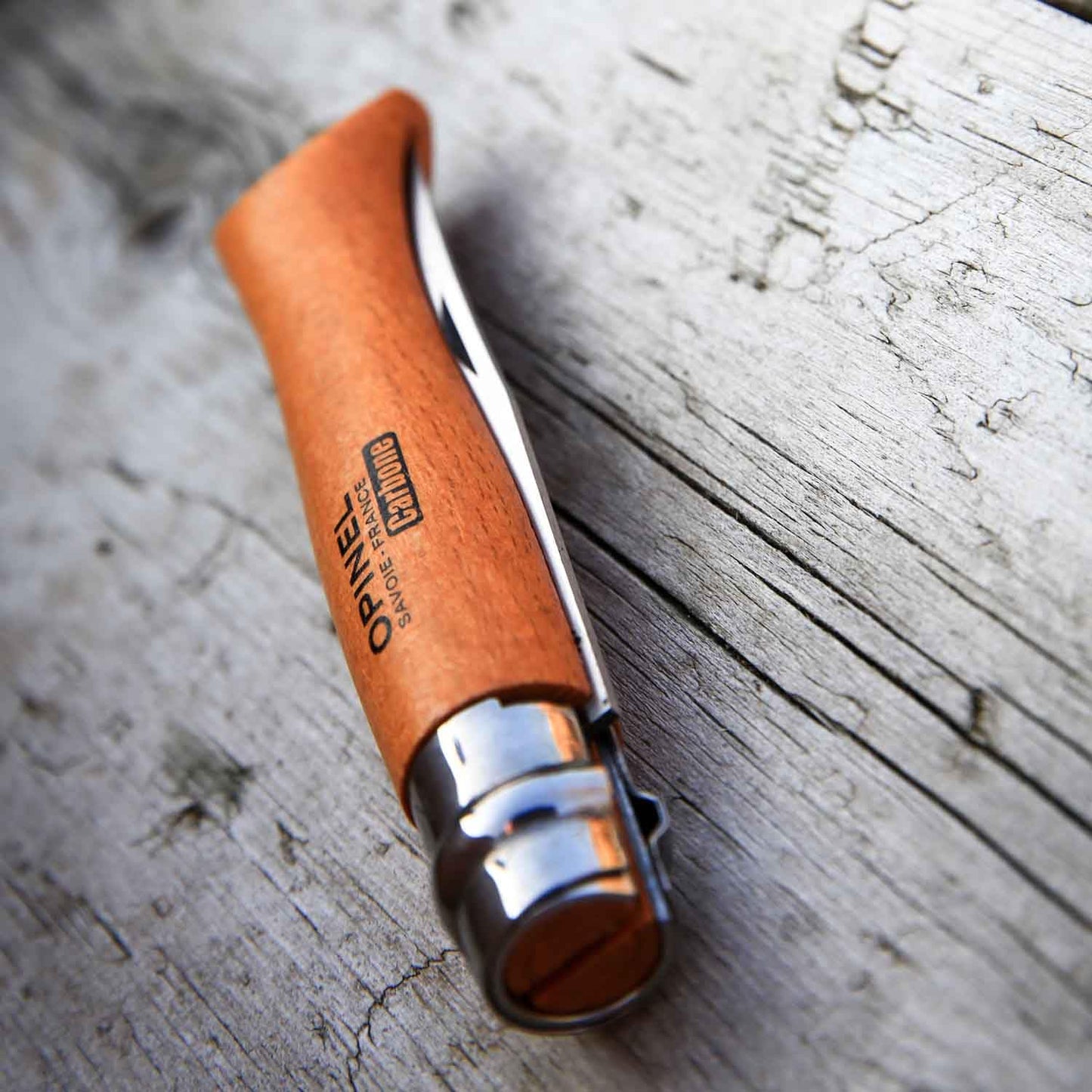 Opinel Lock Knife Carbon No.7 - Beech Wood Handle