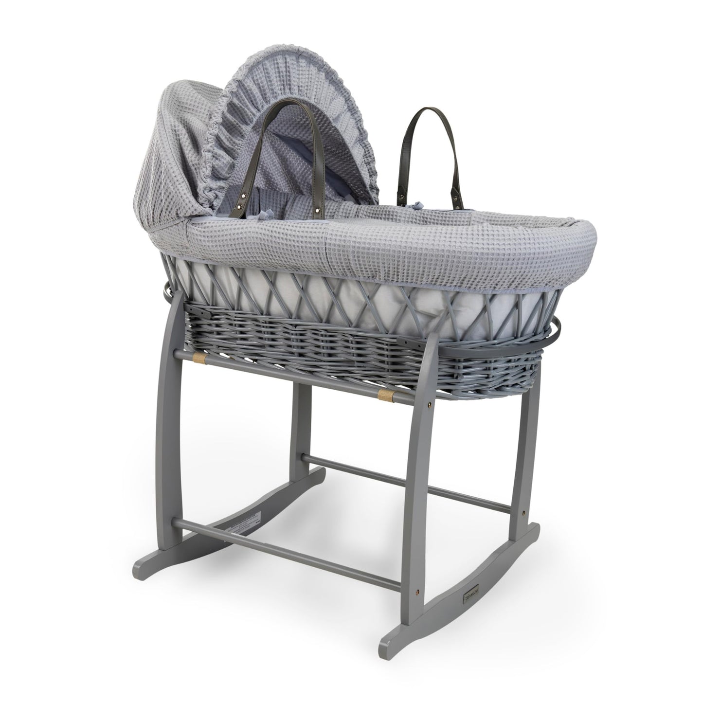 Clair de Lune | Deluxe Rocking Moses Basket Stand | Fits all Palm & Wicker Moses baskets | Grey Clair de Lune Deluxe Rocking Moses Basket Stand Single