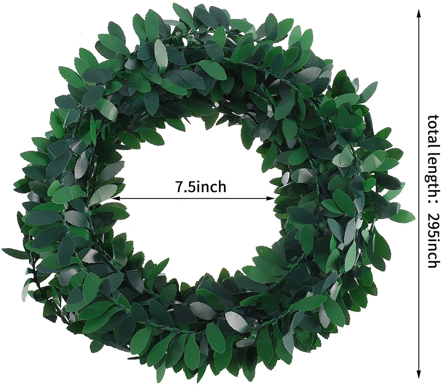 RUICK Artificial Ivy Garlands Green Leaves 7.5 M / 24.6Ft Realistic Fake Aesthetic Hangin Vines for Home Garden Accessories Wedding Party Wall Decor