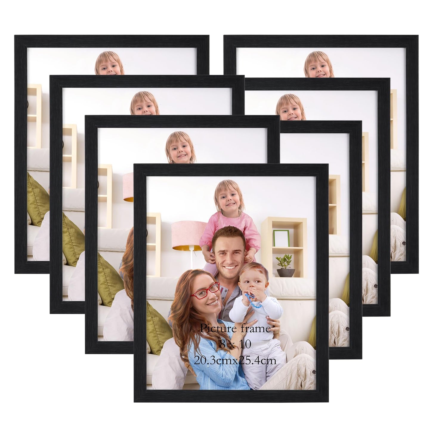 Giftgarden 10x8 Photo Frames Picture Frame Set for Wall or Tabletop, Black, Pack of 7 8x10