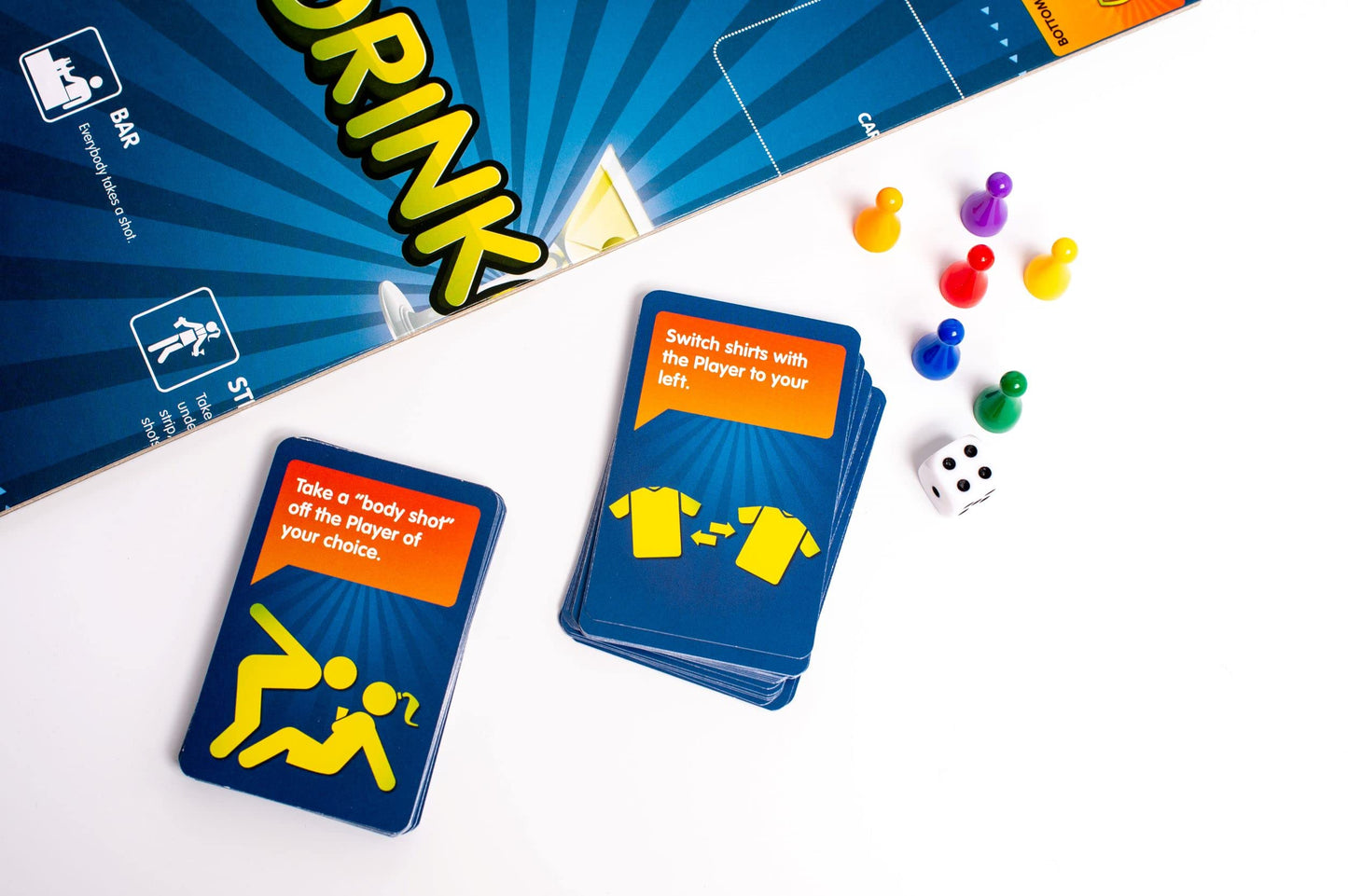 Drinkopoly - the King of Drinking Games - Combined Board/Table Party Games for Adults and Students with 50 Cards with Tasks, an (Un) Forgettable Experience, A Drinking Game Set Old Game