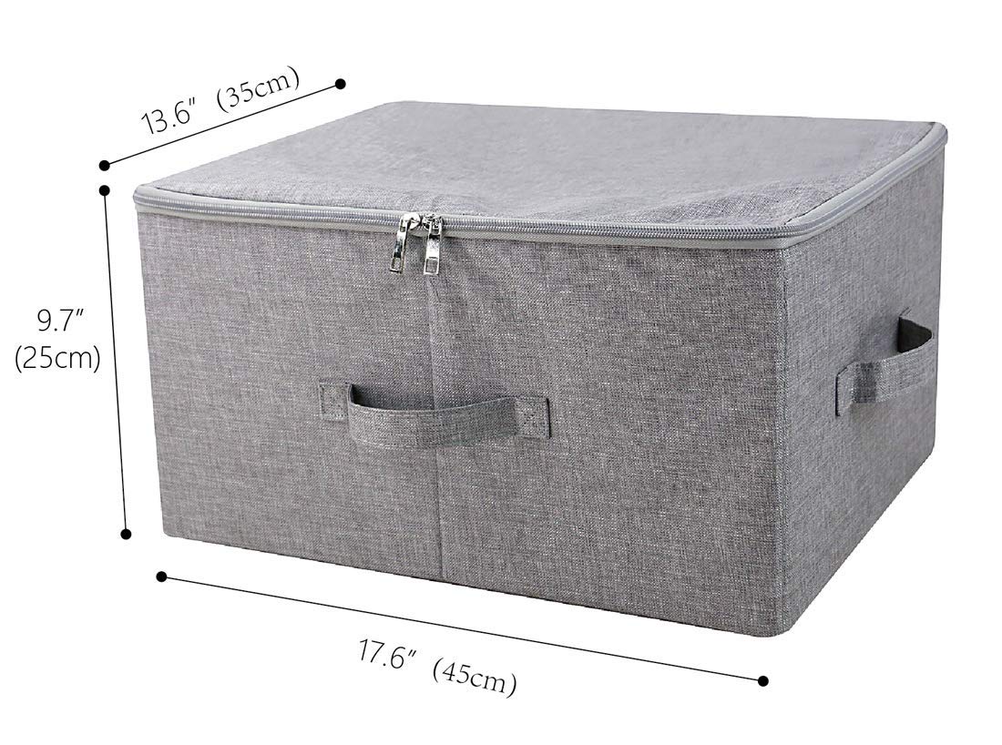 iwill CREATE PRO Storage Containers, Stacked Storage Box with Lid, Wardrobe Drawer, Dark Grey, Pack of 2 Darkgray