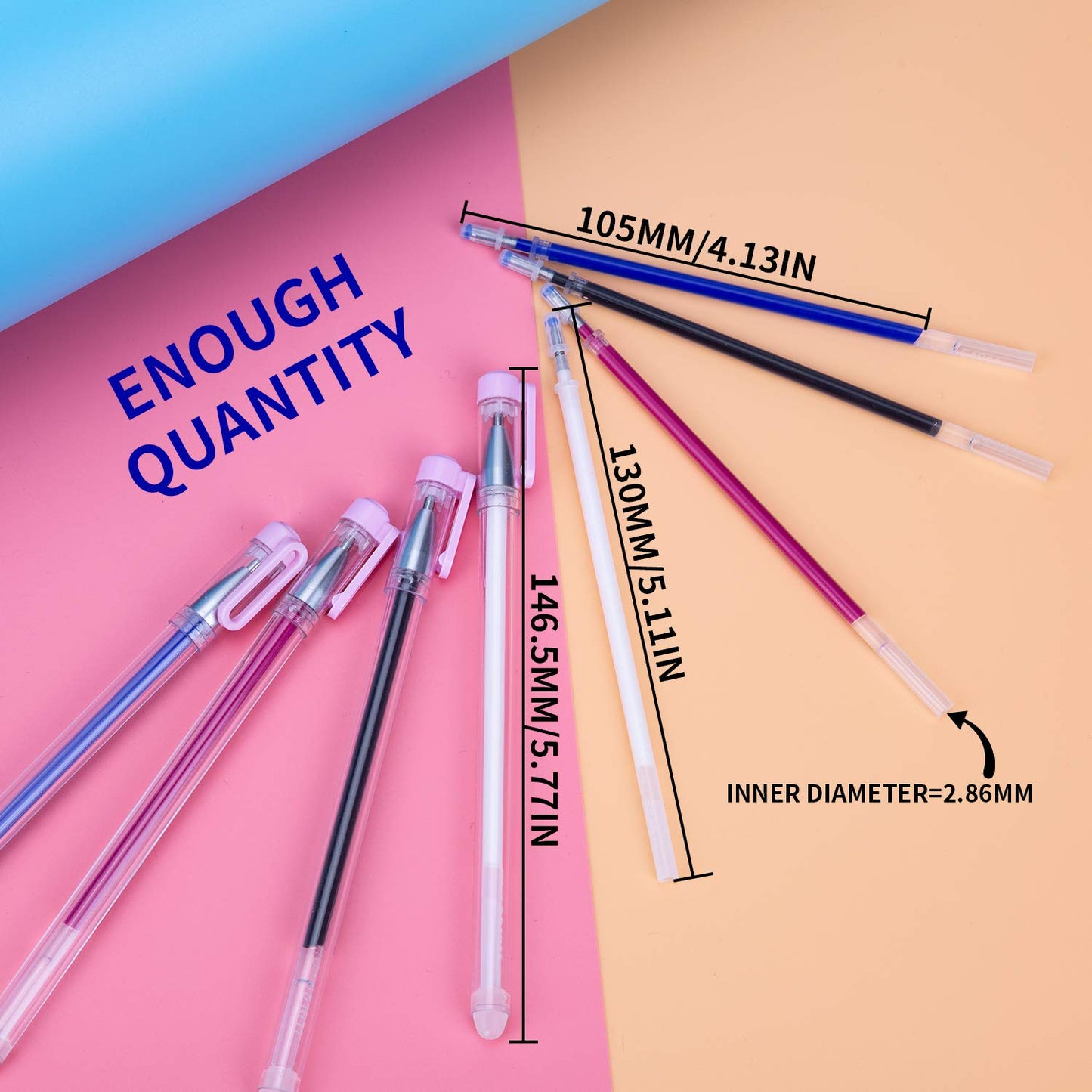 KINBOM 4 Colors Heat Erasable Fabric Pens Heat Pens with 20 Pieces Replaceable Pen Refills and 4 Pen Set