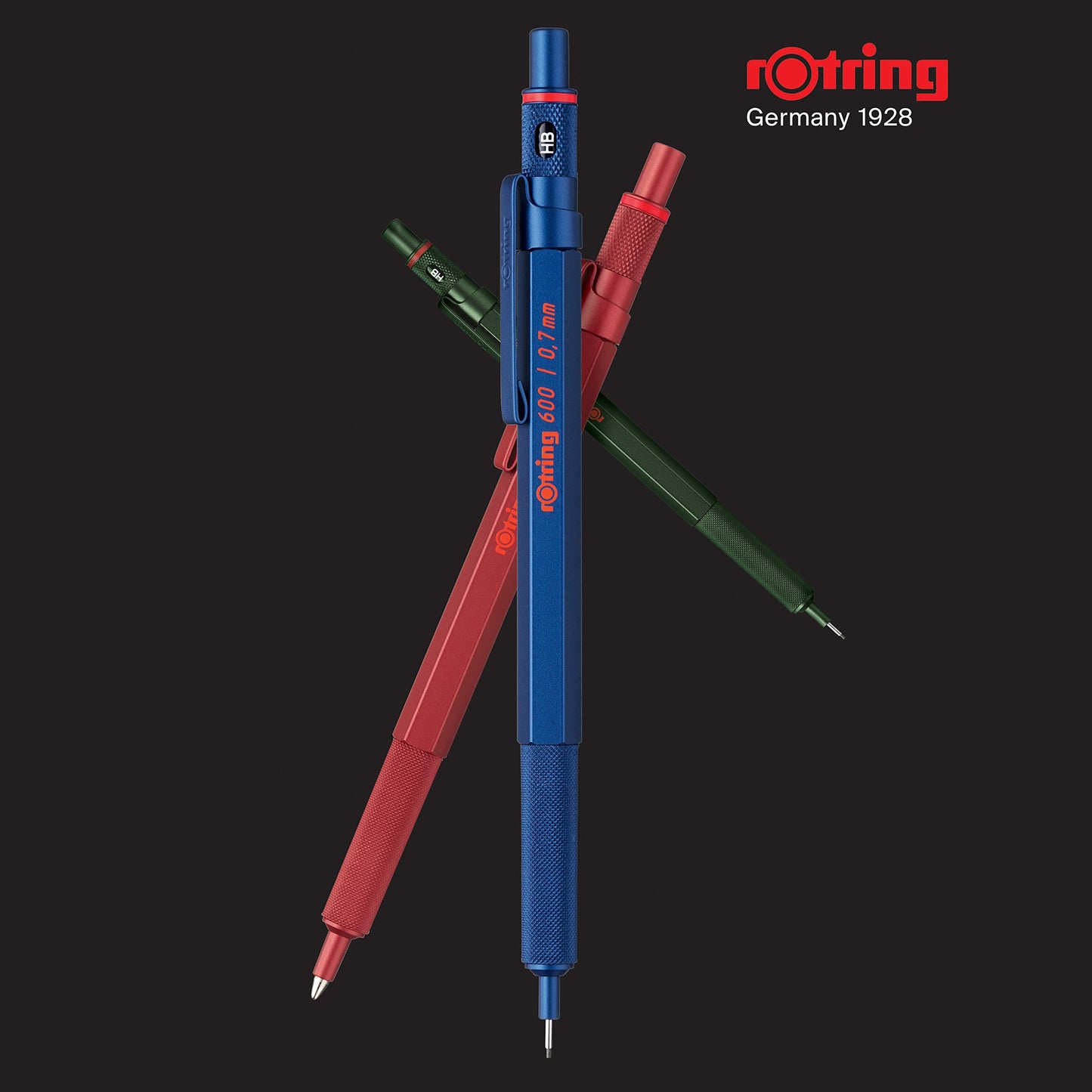 rOtring 600 Mechanical Pencil | 0.5 mm | Green All-Metal Body Propelling Pencil | Non-Slip Knurled Grip & Hexagonal Barrel