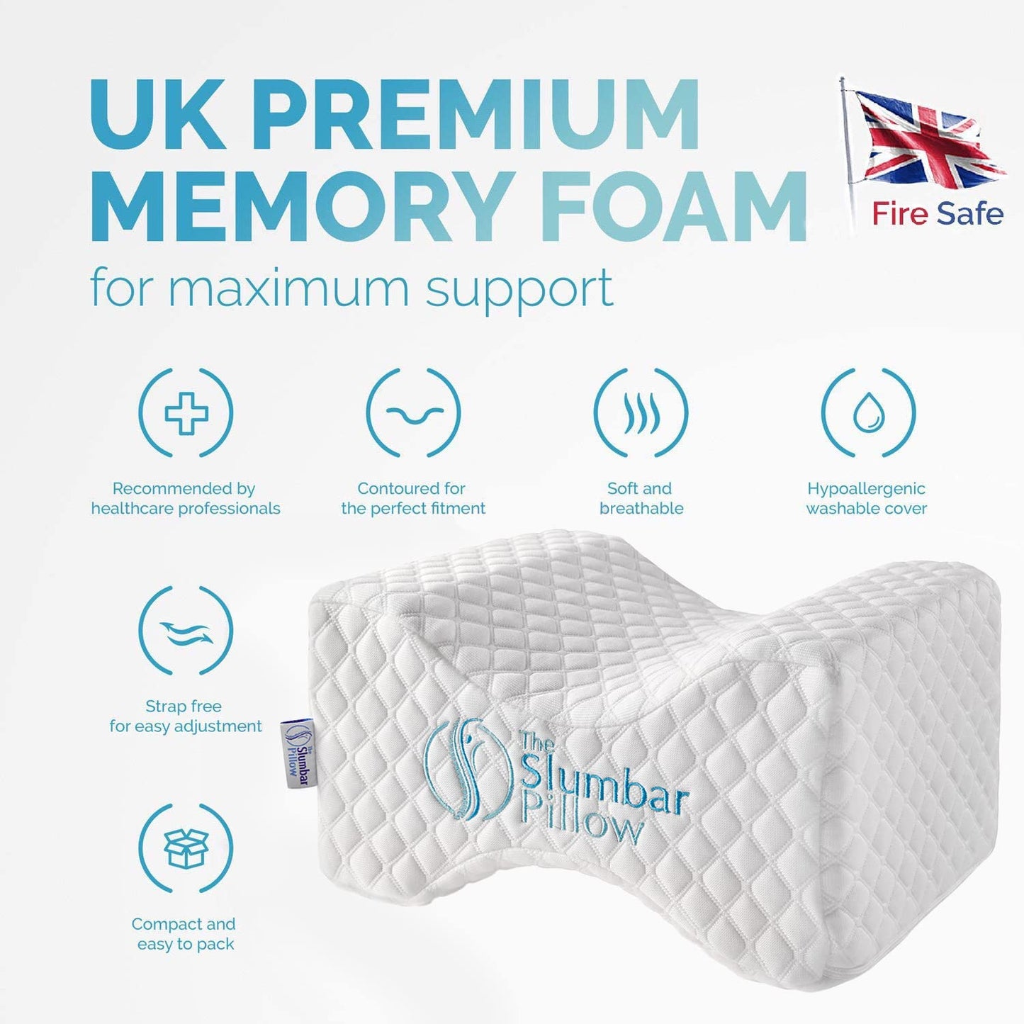 Knee Pillow To Relieve Lower Back, Knee, Hip And Joint Pain, Sciatica And Pregnancy Discomfort | Ideal for side sleepers | Premium Memory Foam Leg pillow | Free Ebook