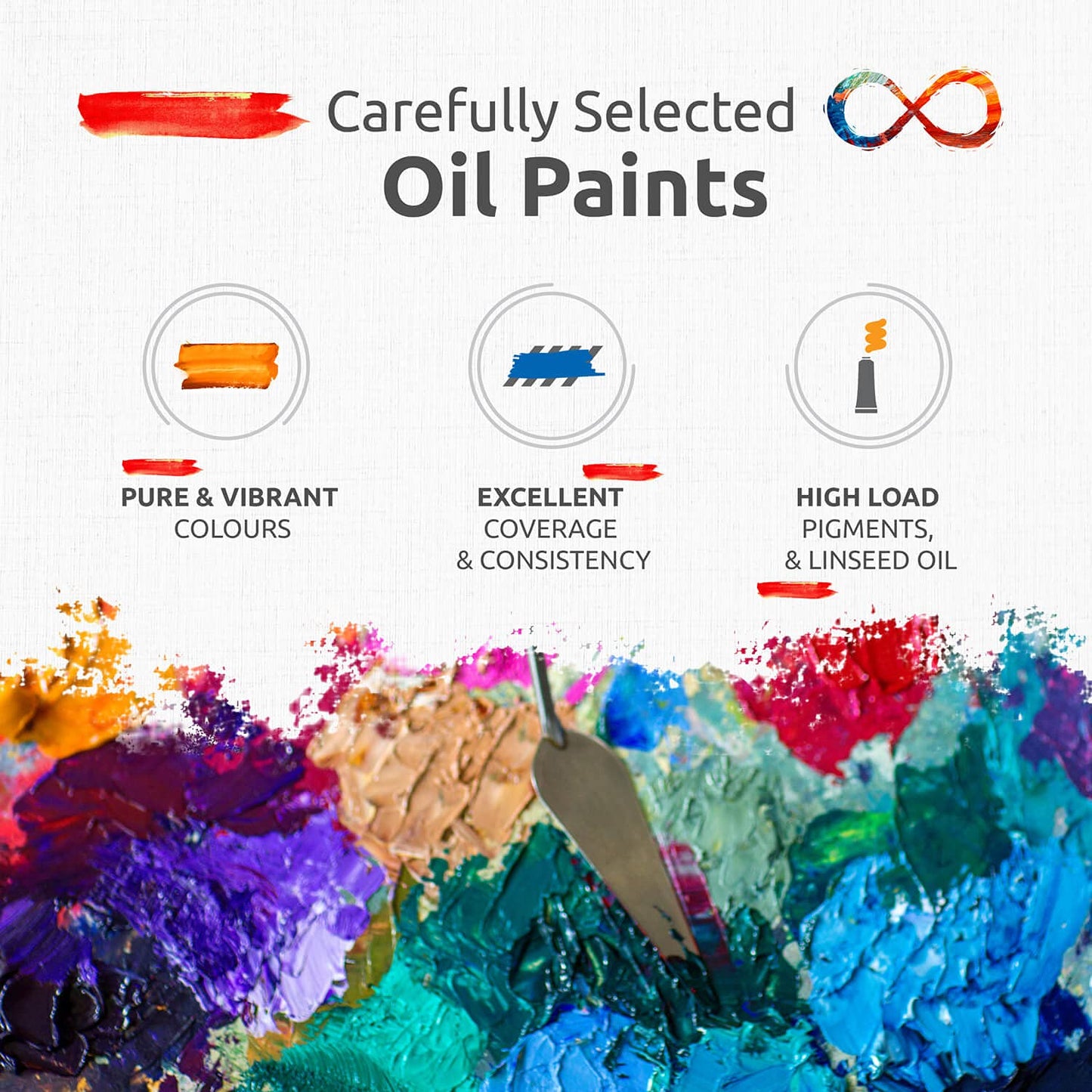 Professional Oil Paint Set for Artists - 8 x 50ml Big Tubes - Non-Toxic Artist Oil Paints. Lightfast Oil Colours with High Pigmentation, Creamy Texture - Impressionist Palette by ZenART