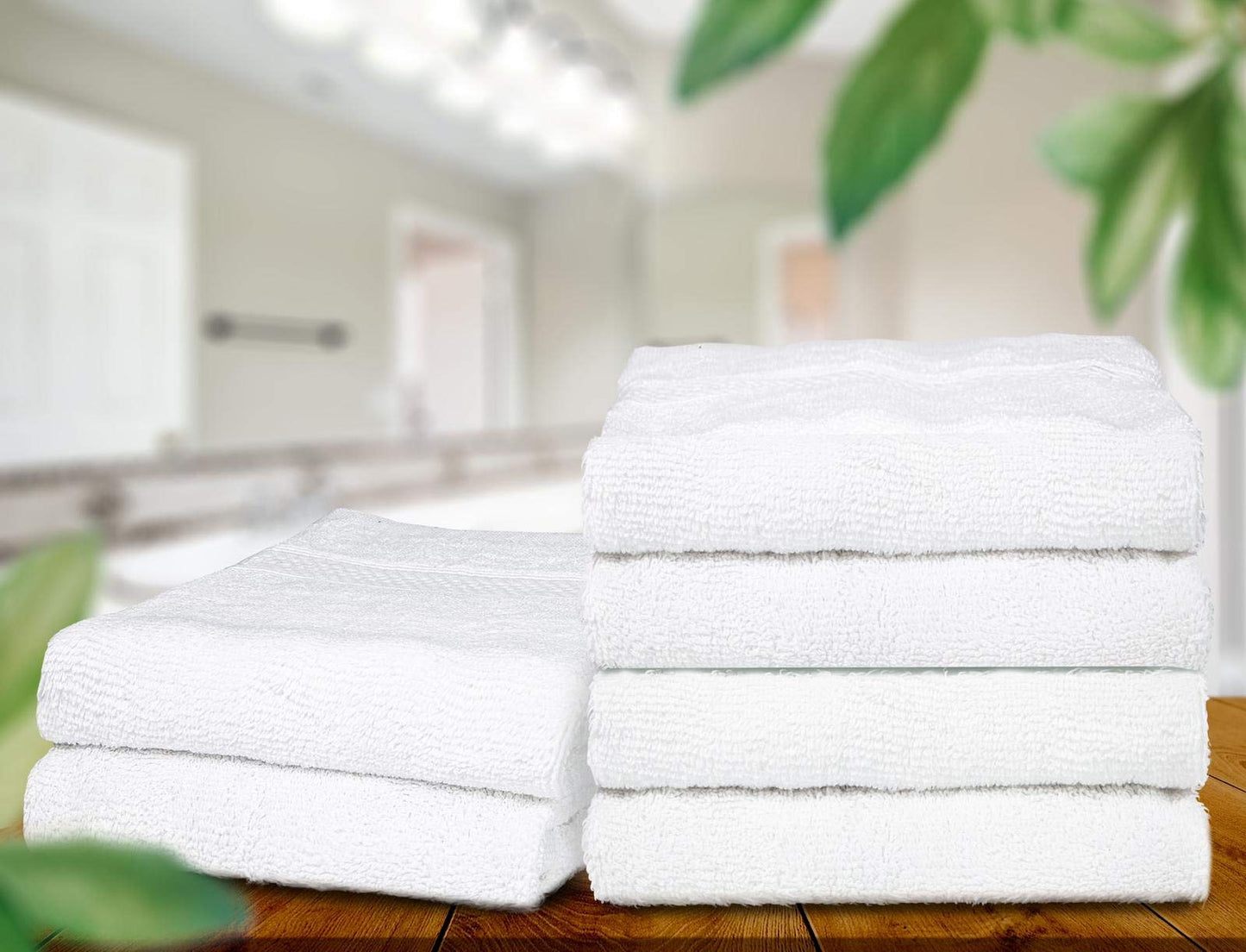 IBIMZA Hand Towel - Soft & Super Absorbent White Hand Towels for bathroom, Ring Spun Quick Dry Egyptian Cotton Hand Towel Set of 6 Bathroom Hand Towels White - (40 x 70 cm)